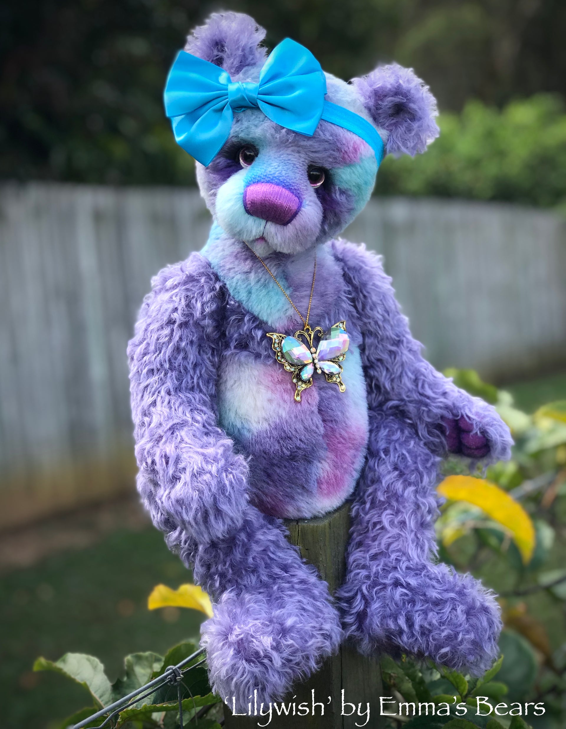 Lilywish - 18" Hand-dyed Mohair and Alpaca Artist Bear by Emma's Bears - OOAK