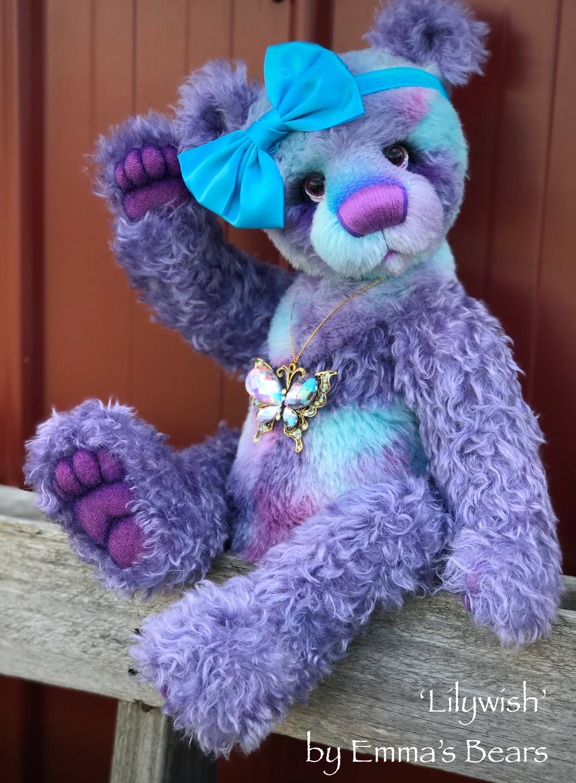 Lilywish - 18" Hand-dyed Mohair and Alpaca Artist Bear by Emma's Bears - OOAK