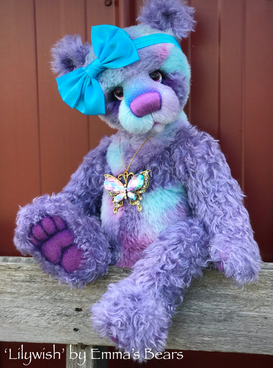 Lilywish - 18" Hand-dyed Mohair and Alpaca Artist Bear by Emma's Bears - OOAK