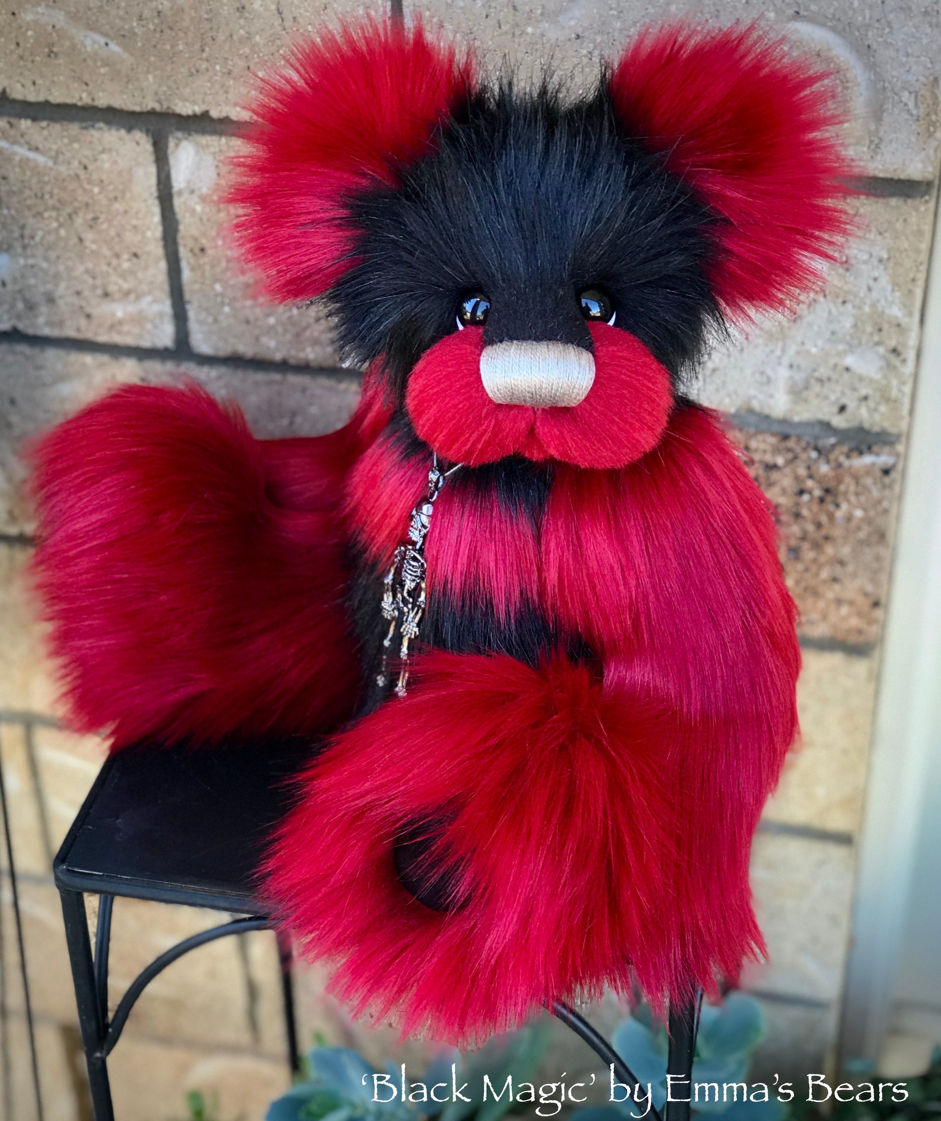 Black Magic - 16" faux fur Artist Bear by Emma's Bears - OOAK