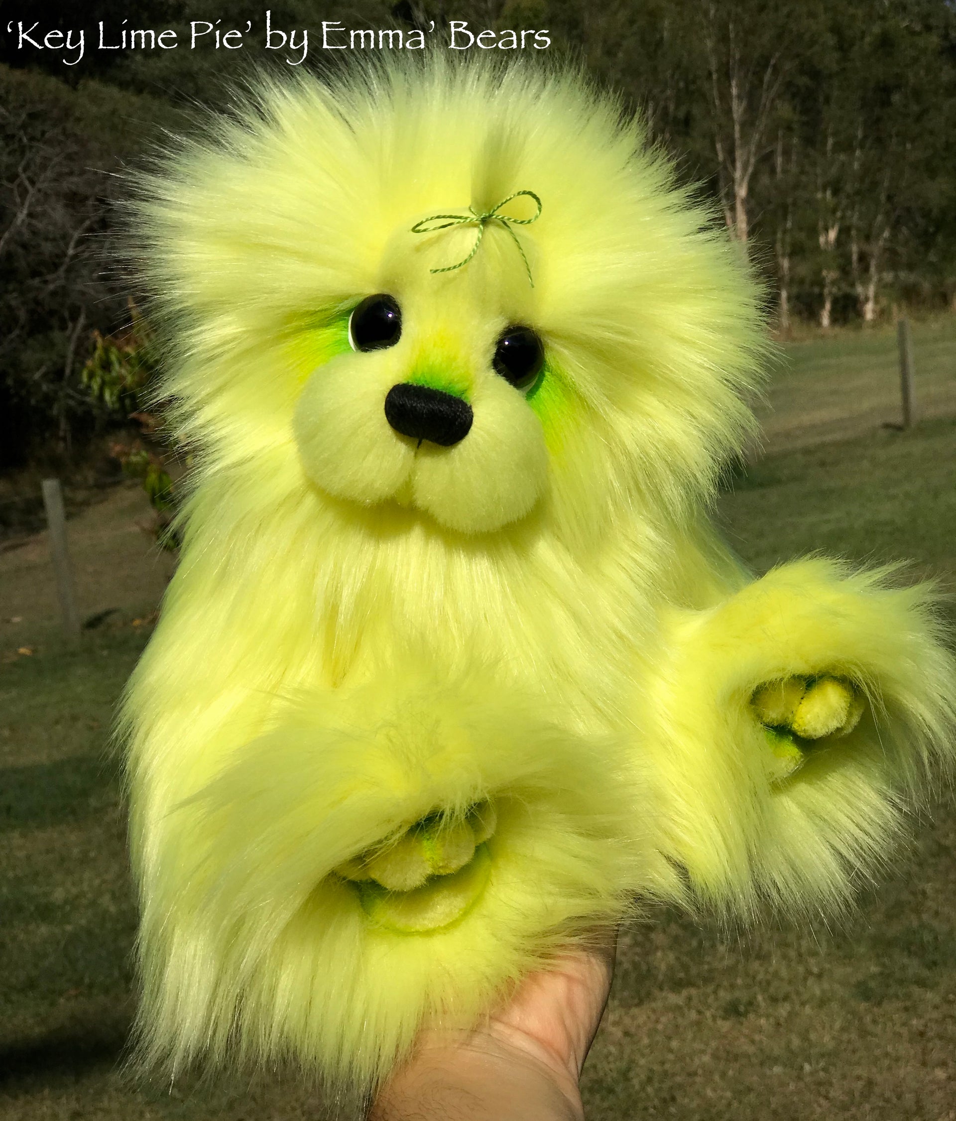 Key Lime Pie - 13" faux fur Artist Bear by Emma's Bears - OOAK