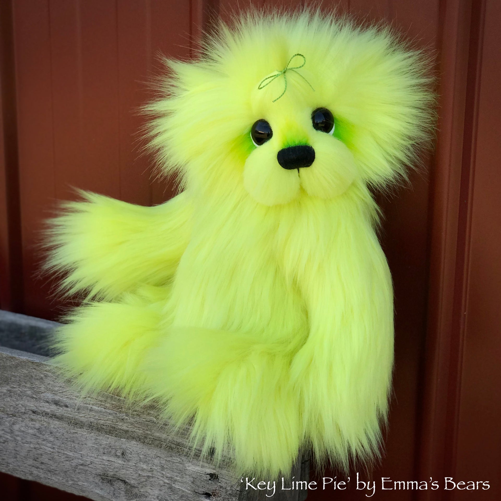 Key Lime Pie - 13" faux fur Artist Bear by Emma's Bears - OOAK