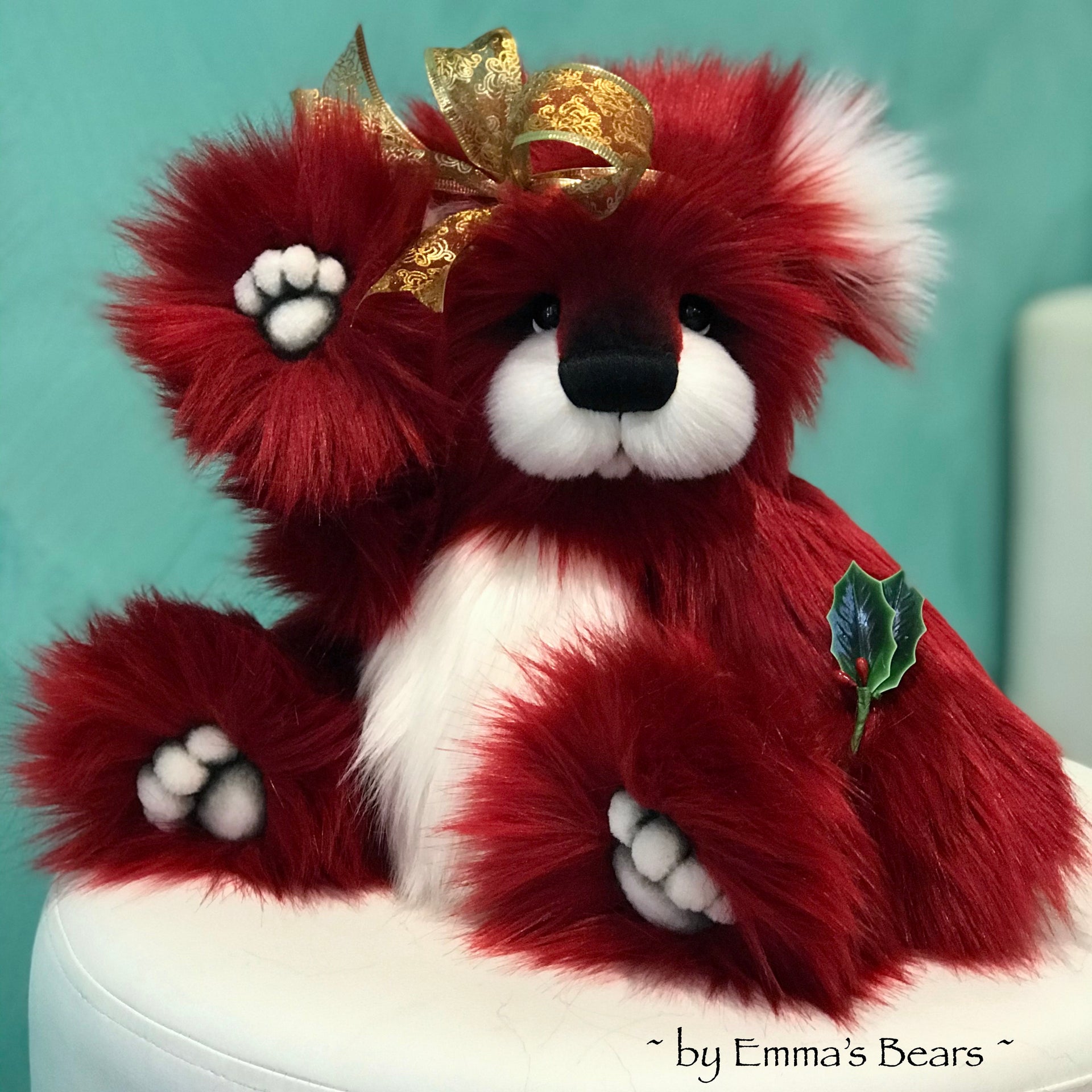 Mulled Wine - 15" faux fur Christmas Artist Bear by Emma's Bears - OOAK