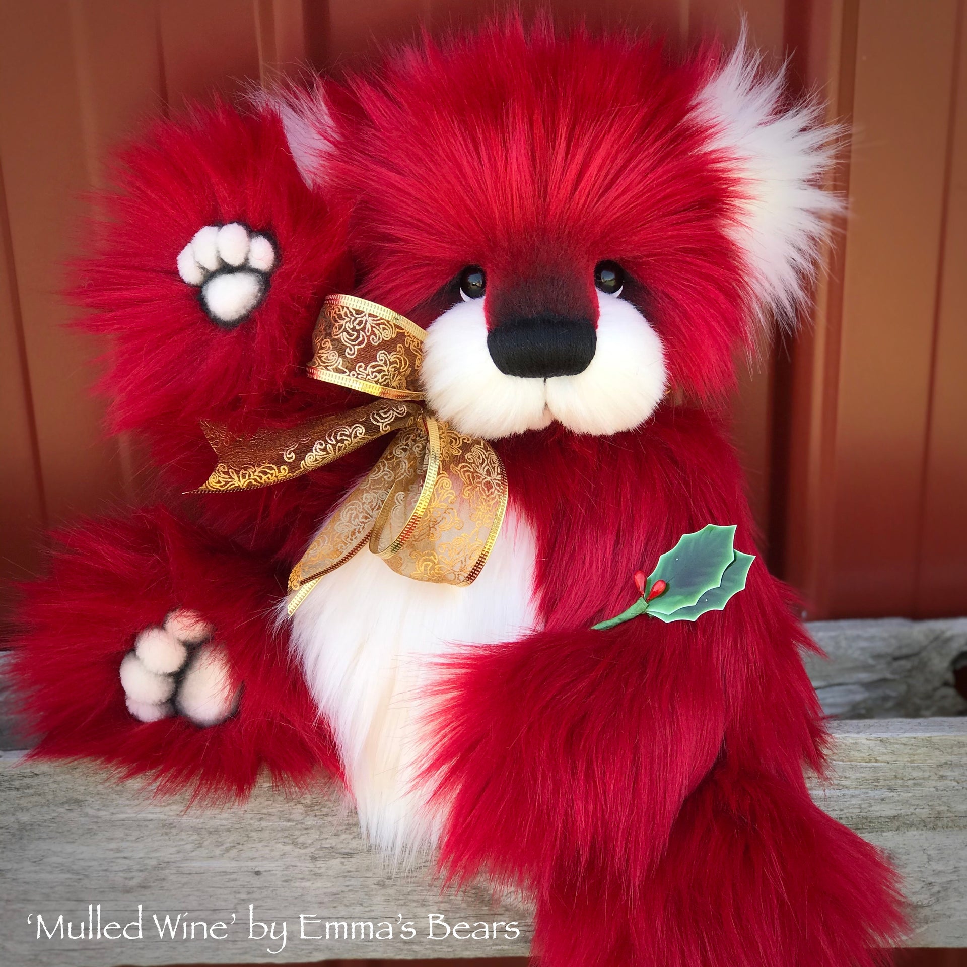 Mulled Wine - 15" faux fur Christmas Artist Bear by Emma's Bears - OOAK