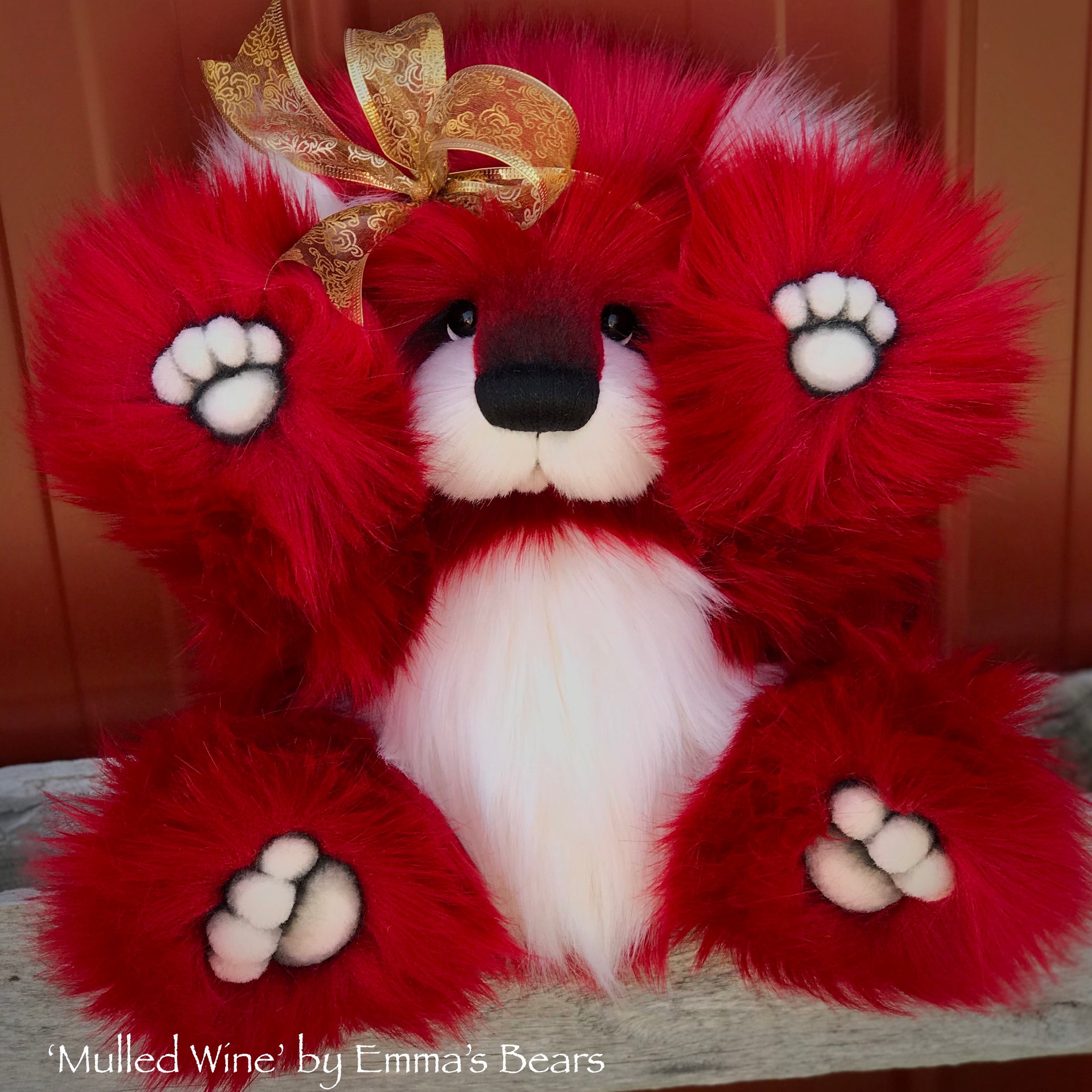 Mulled Wine - 15" faux fur Christmas Artist Bear by Emma's Bears - OOAK