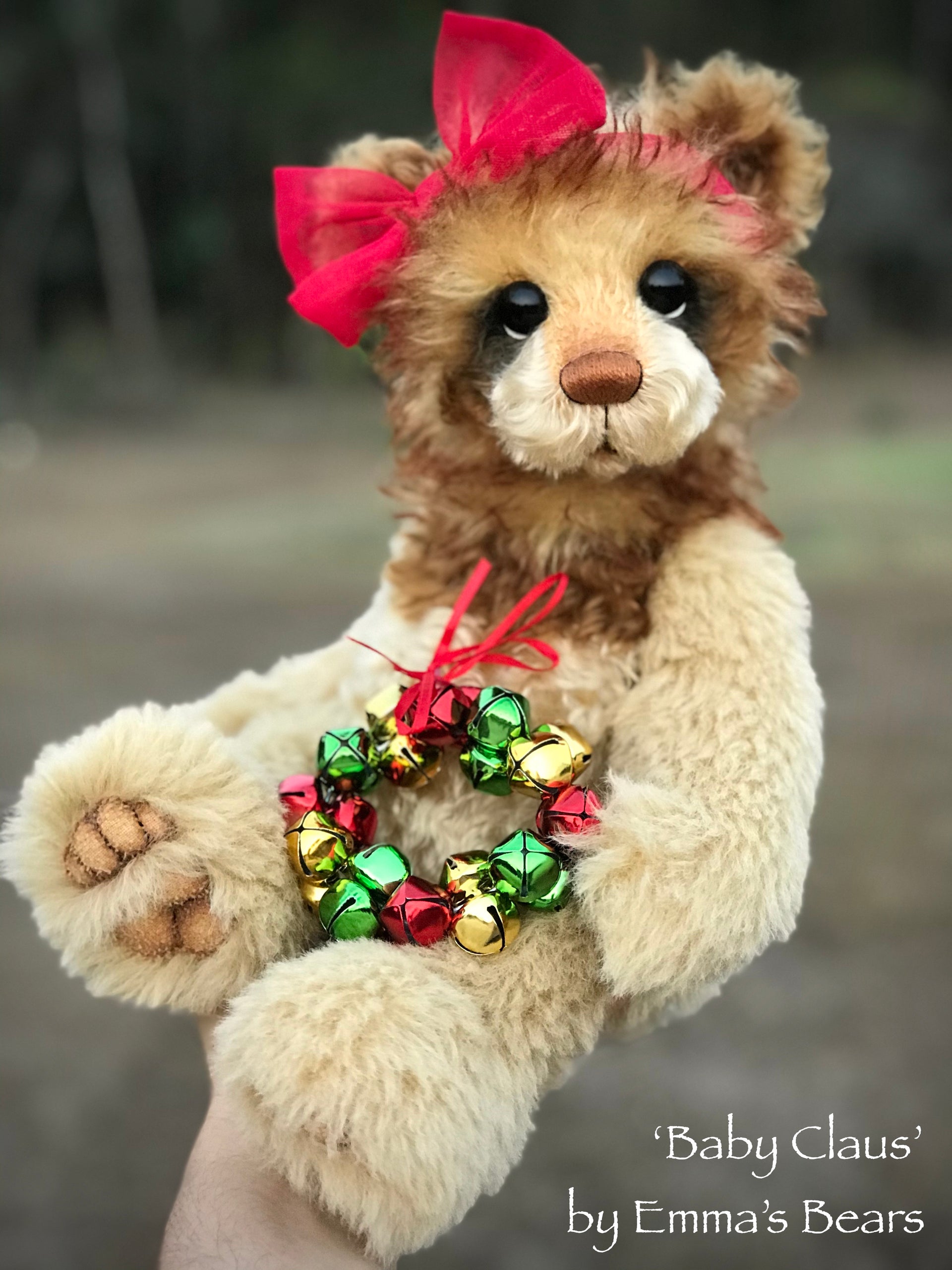 Baby Claus - 15" Mohair and Alpaca Artist baby style Bear by Emma's Bears - OOAK