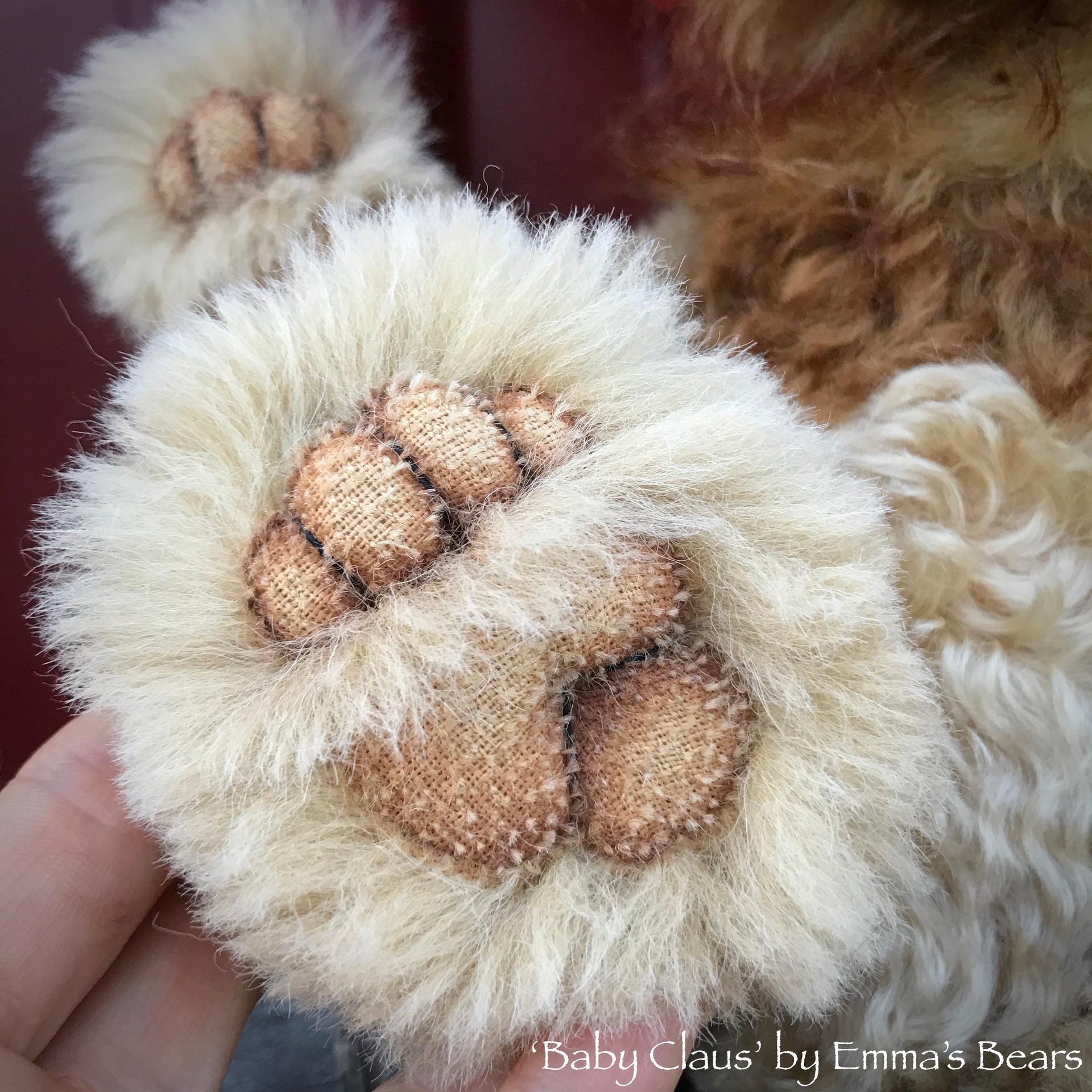 Baby Claus - 15" Mohair and Alpaca Artist baby style Bear by Emma's Bears - OOAK