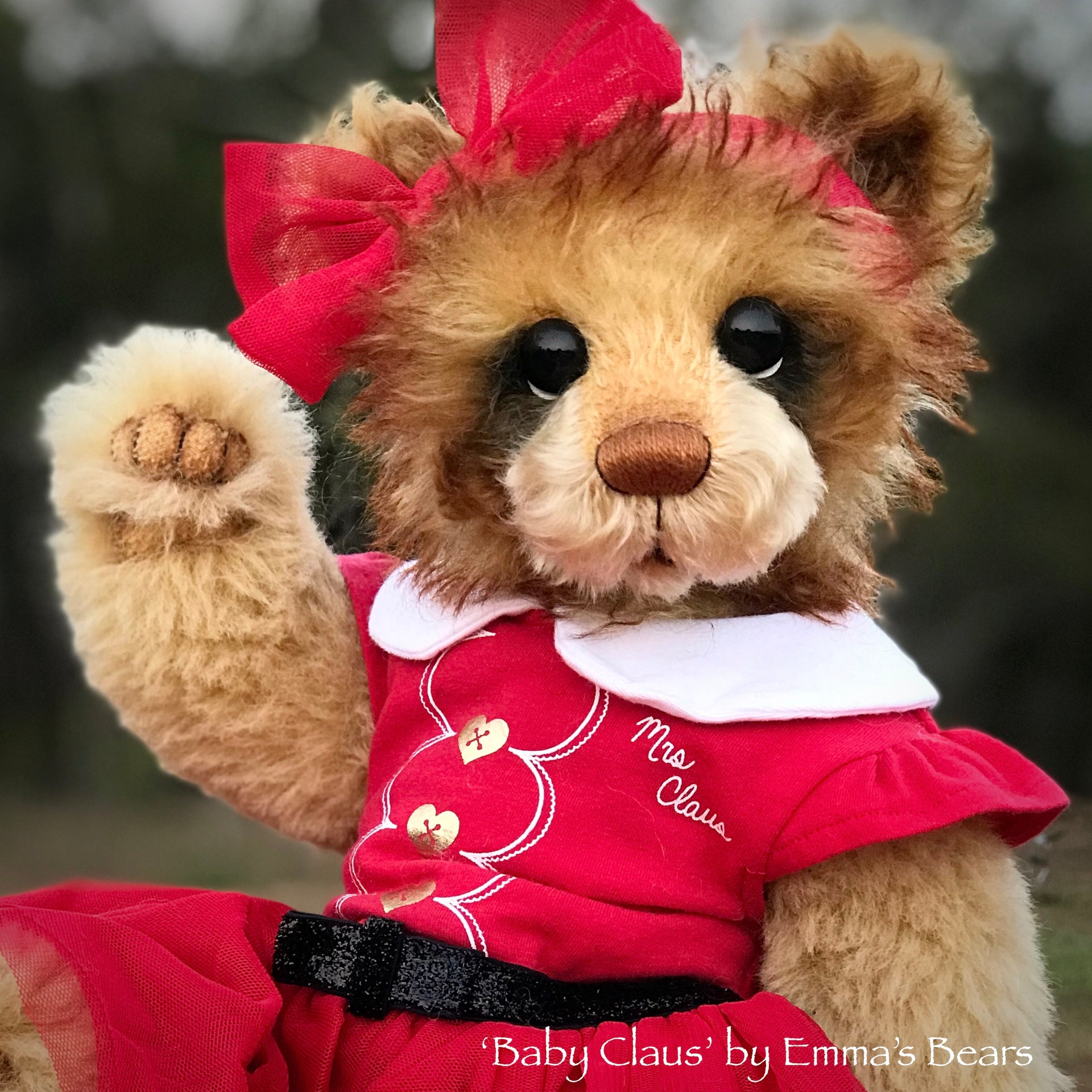 Baby Claus - 15" Mohair and Alpaca Artist baby style Bear by Emma's Bears - OOAK