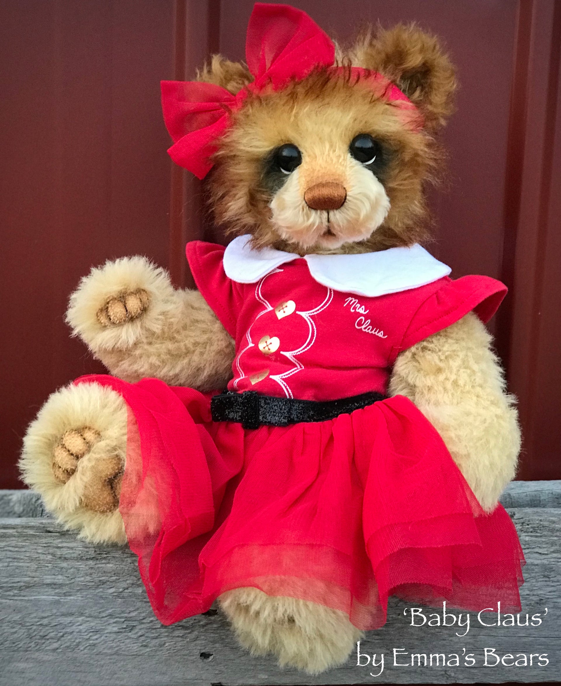 Baby Claus - 15" Mohair and Alpaca Artist baby style Bear by Emma's Bears - OOAK