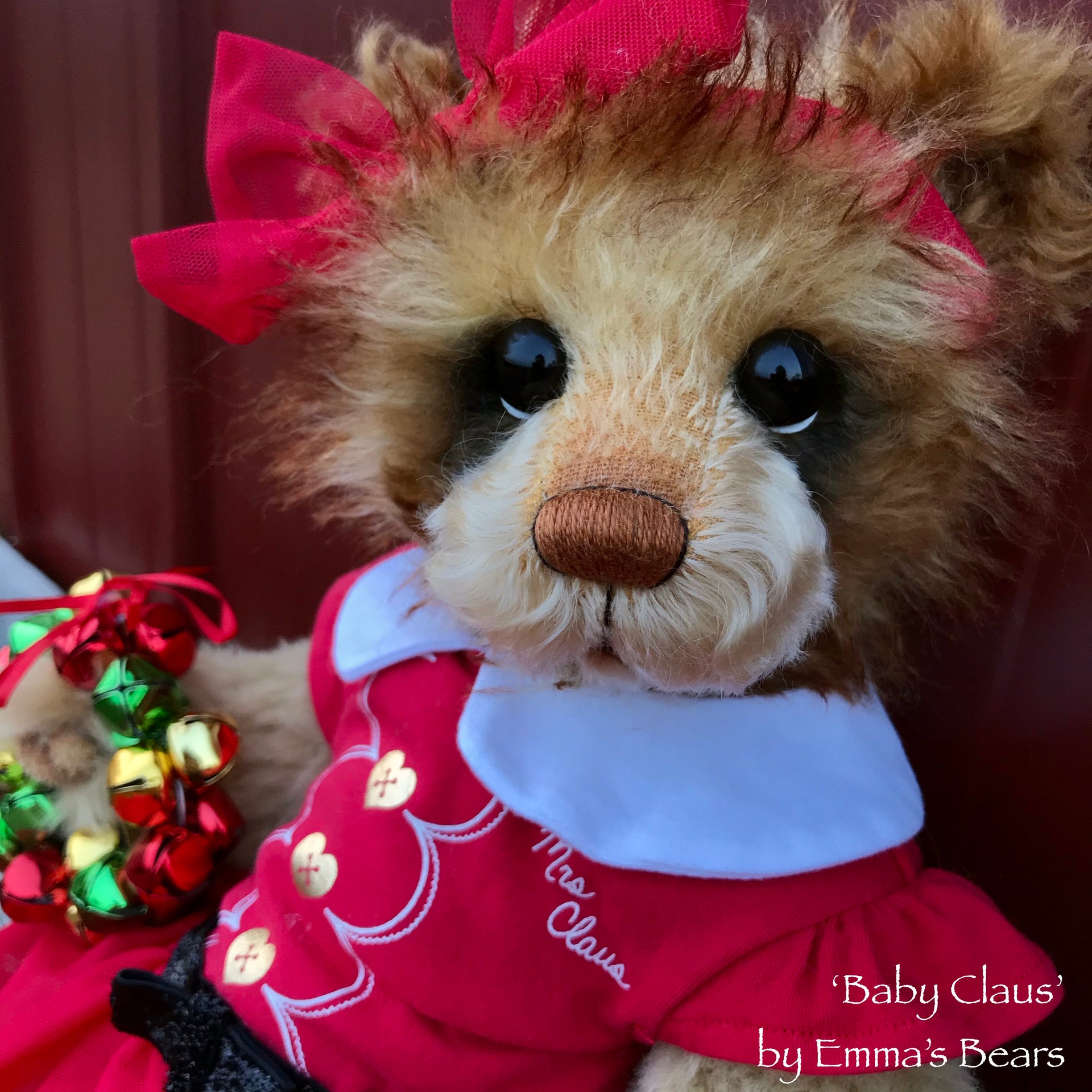 Baby Claus - 15" Mohair and Alpaca Artist baby style Bear by Emma's Bears - OOAK