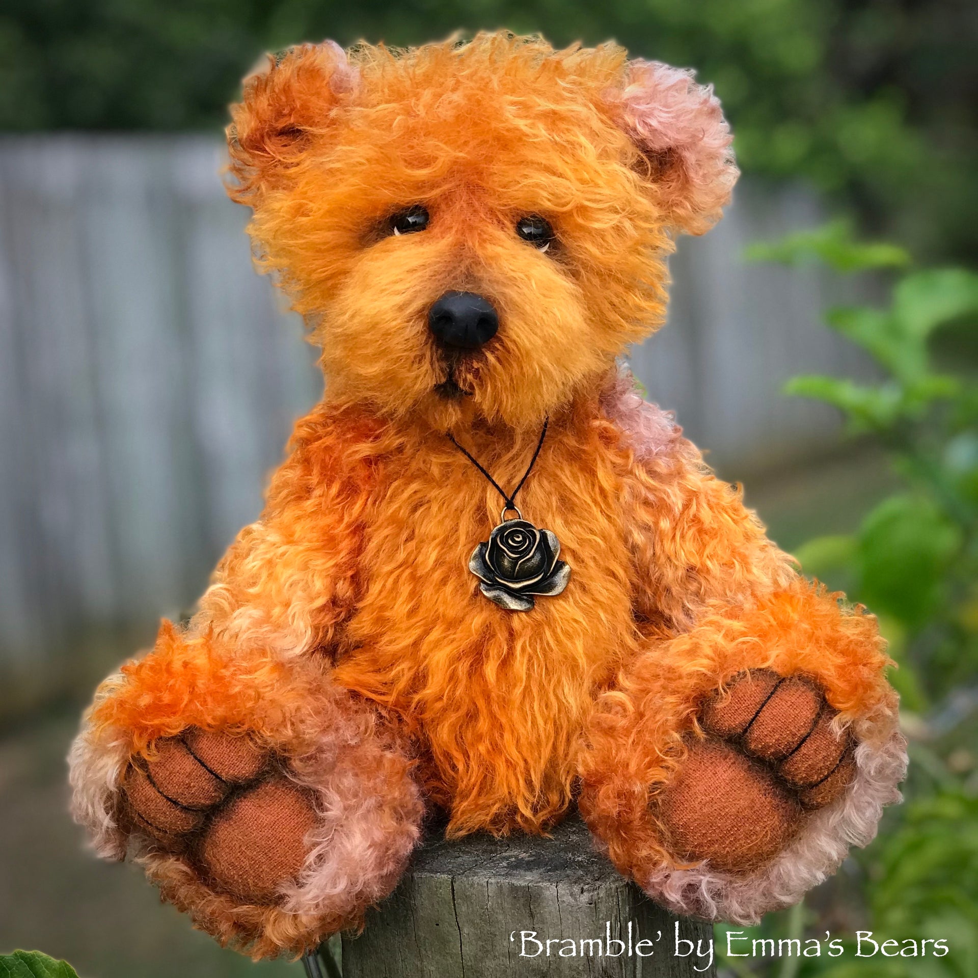 Bramble - 15" hand-dyed kid mohair bear by Emmas Bears - OOAK