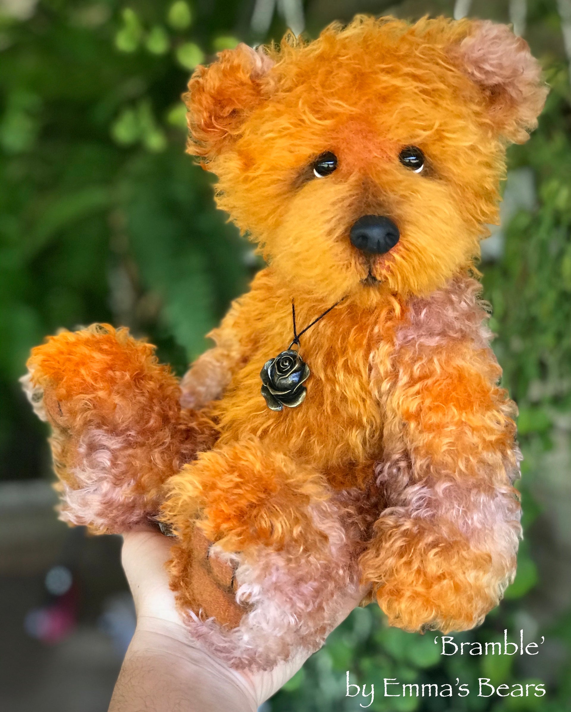 Bramble - 15" hand-dyed kid mohair bear by Emmas Bears - OOAK