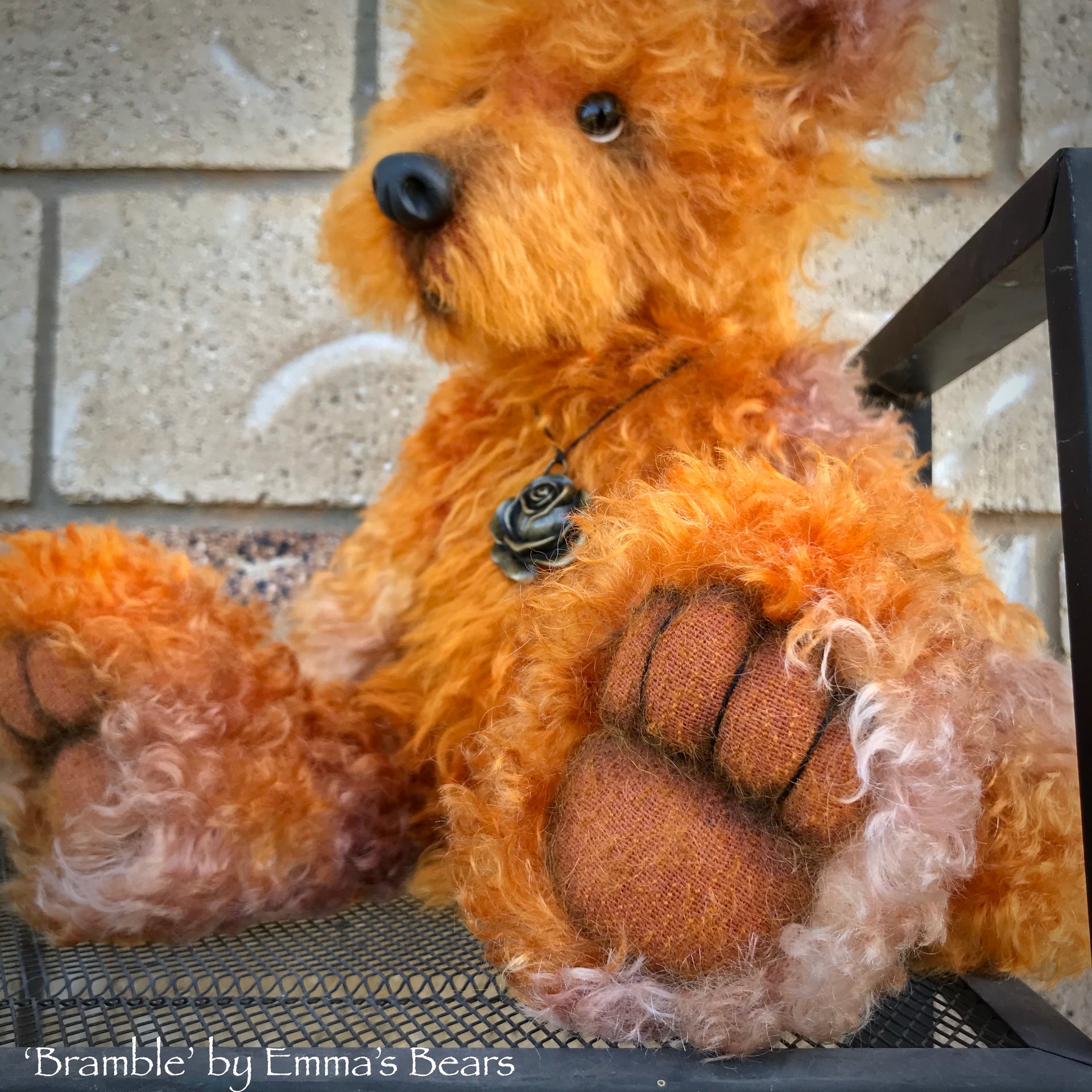 Bramble - 15" hand-dyed kid mohair bear by Emmas Bears - OOAK