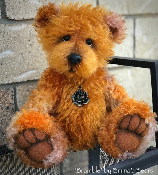 Bramble - 15" hand-dyed kid mohair bear by Emmas Bears - OOAK