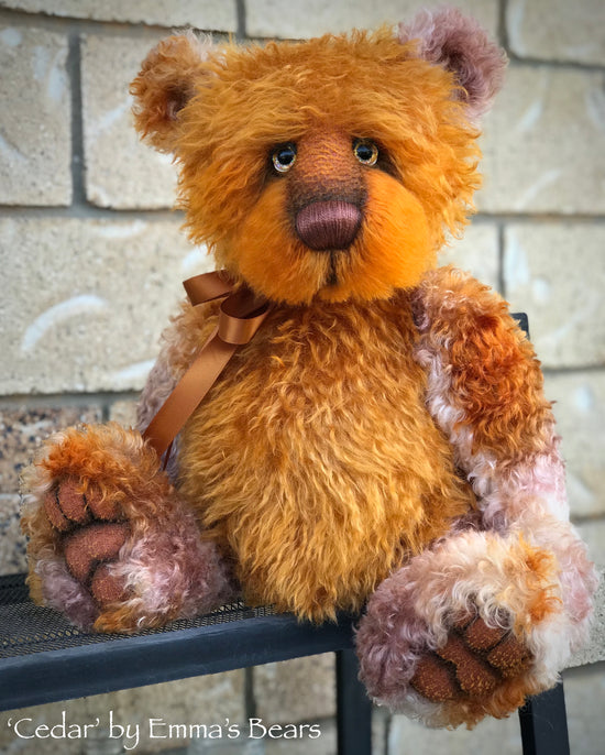 Cedar - 17" hand-dyed kid mohair bear by Emmas Bears - OOAK