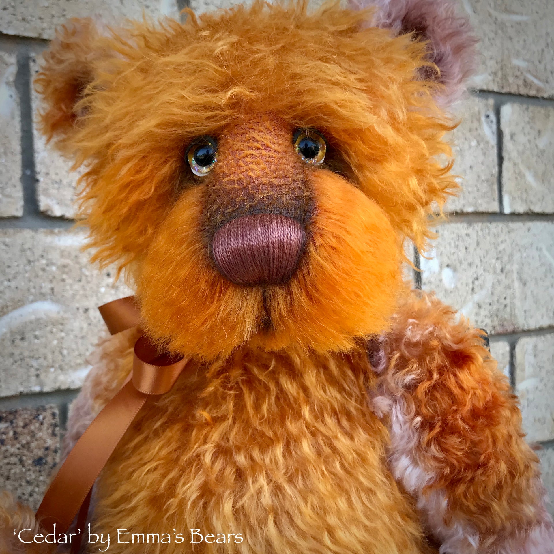 Cedar - 17" hand-dyed kid mohair bear by Emmas Bears - OOAK