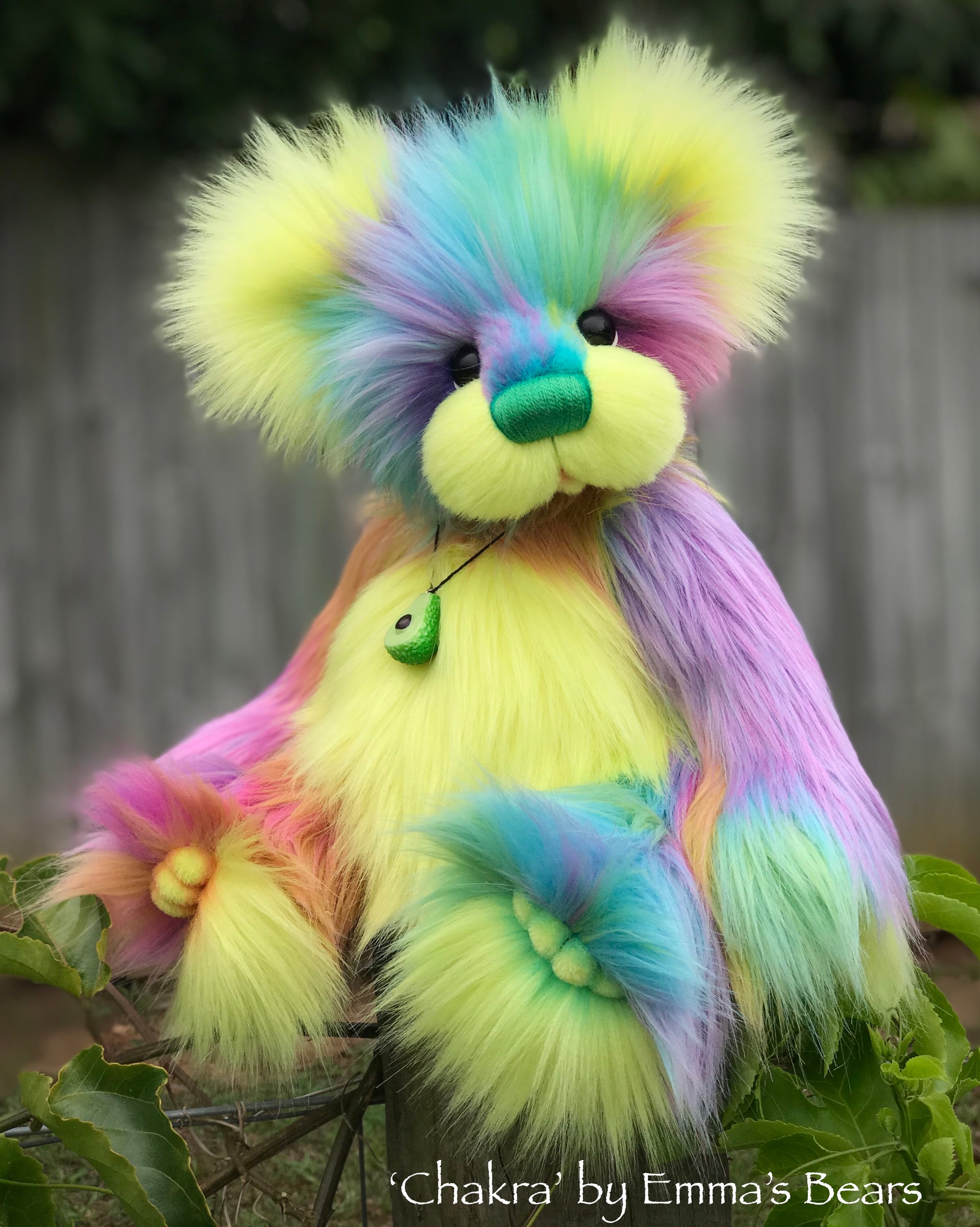 Chakra - 15" faux fur Artist Bear by Emma's Bears - OOAK