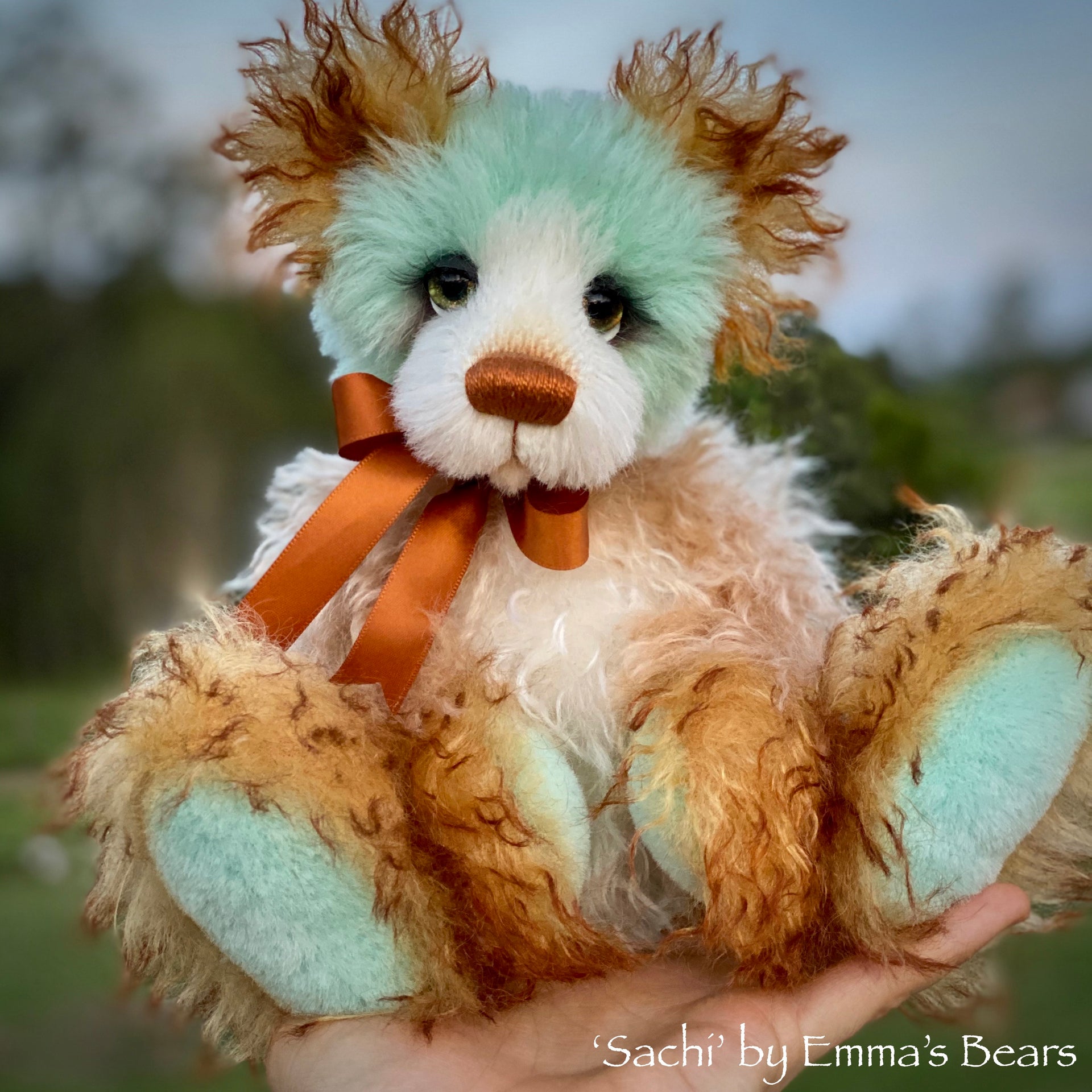 Sachi - 10" Hand Dyed Mohair and Alpaca Artist Bear by Emma's Bears - OOAK