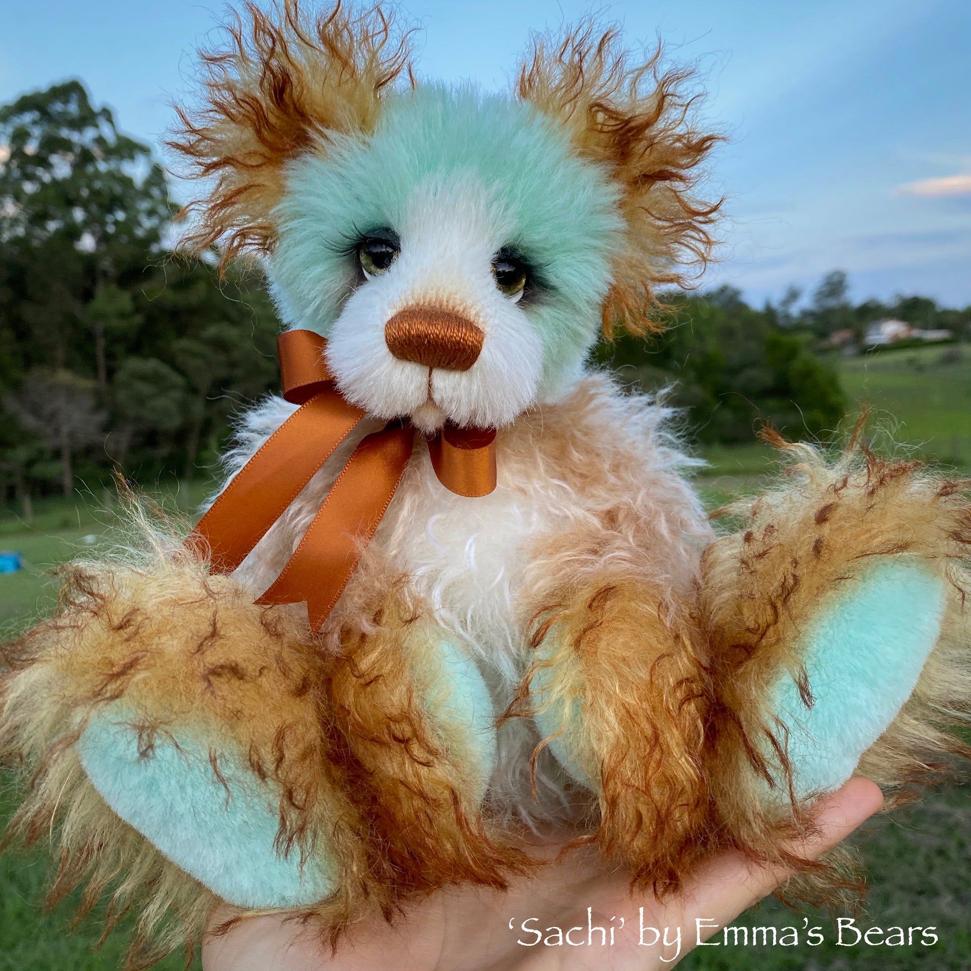 Sachi - 10" Hand Dyed Mohair and Alpaca Artist Bear by Emma's Bears - OOAK