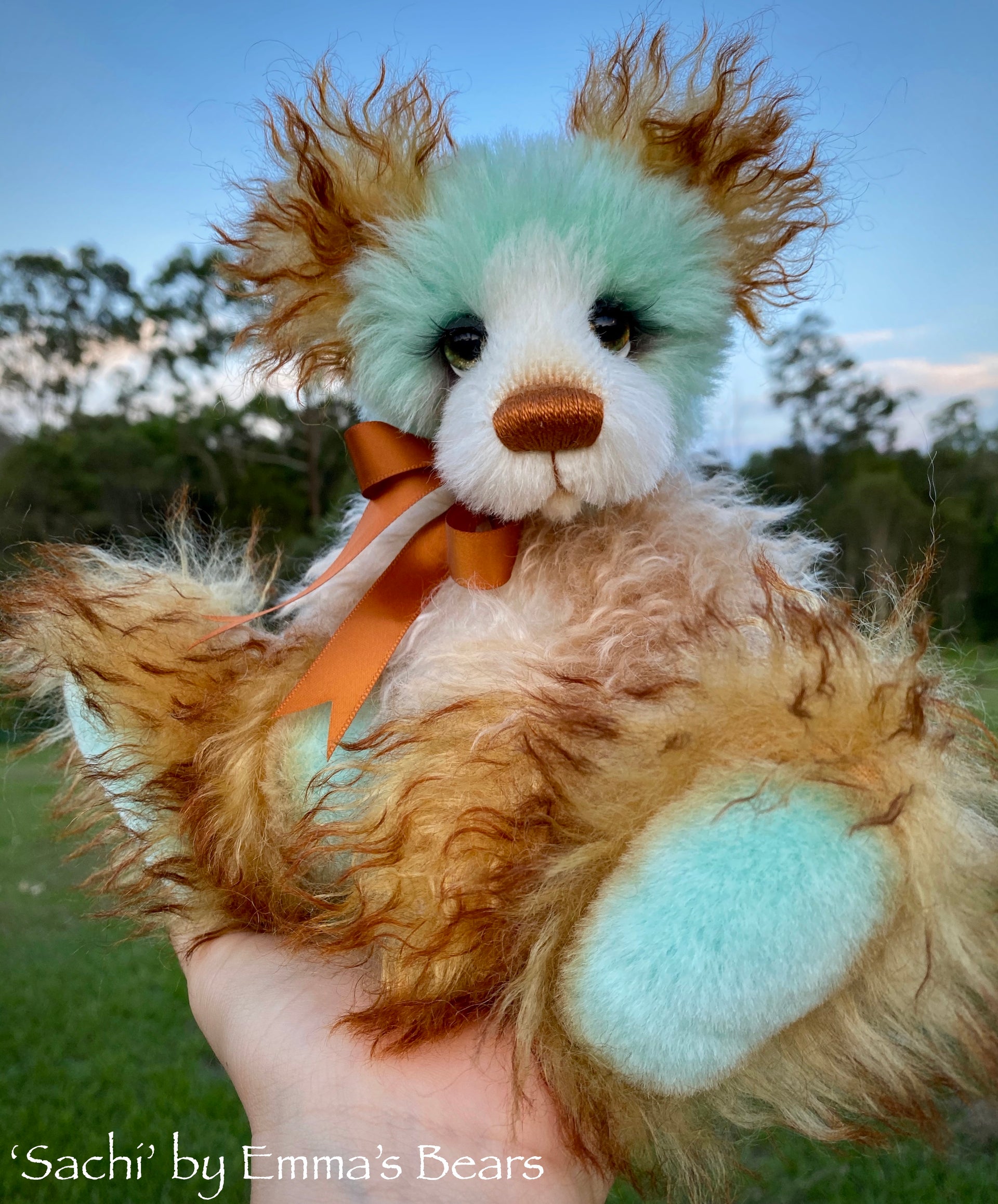 Sachi - 10" Hand Dyed Mohair and Alpaca Artist Bear by Emma's Bears - OOAK