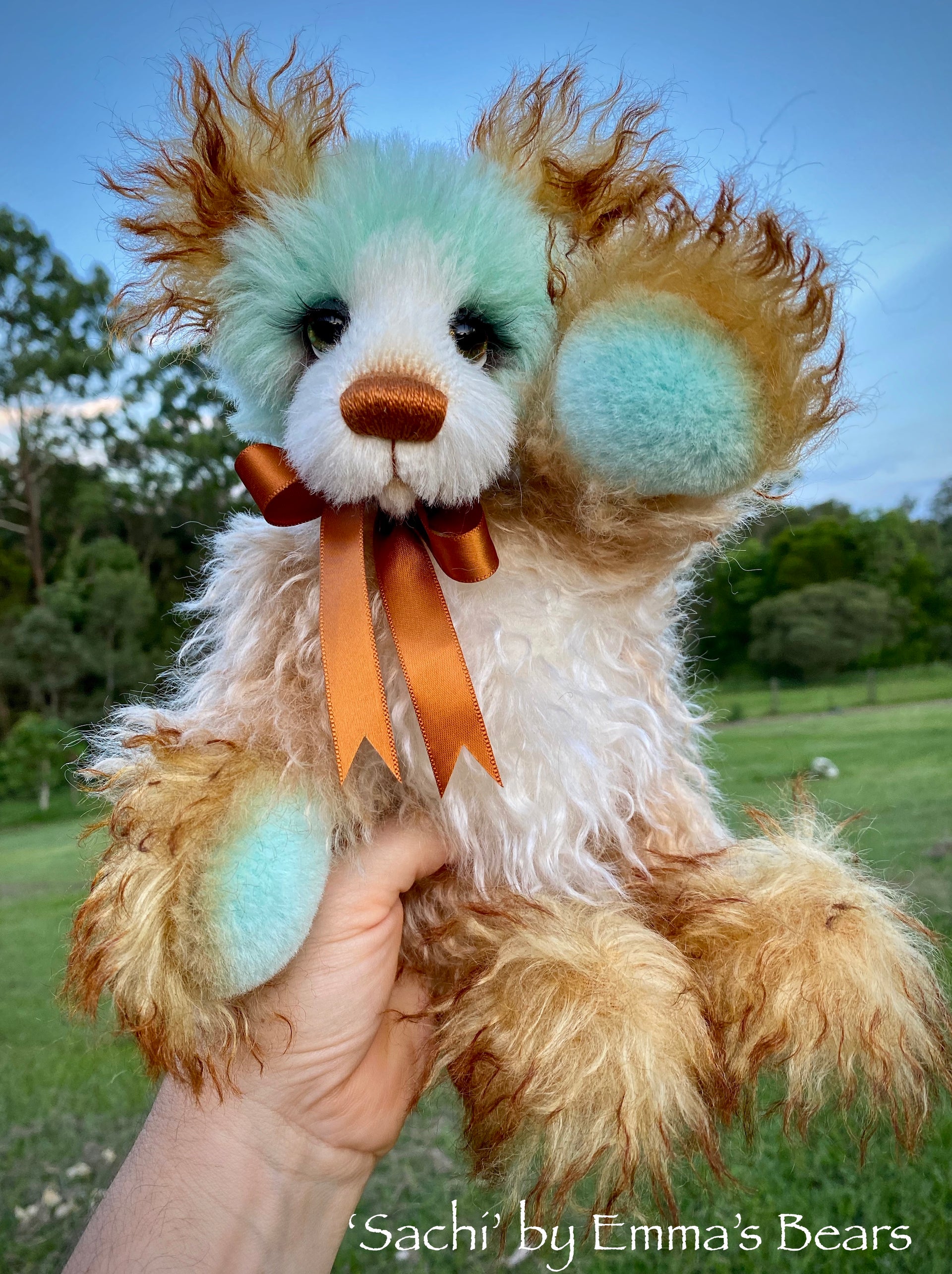 Sachi - 10" Hand Dyed Mohair and Alpaca Artist Bear by Emma's Bears - OOAK