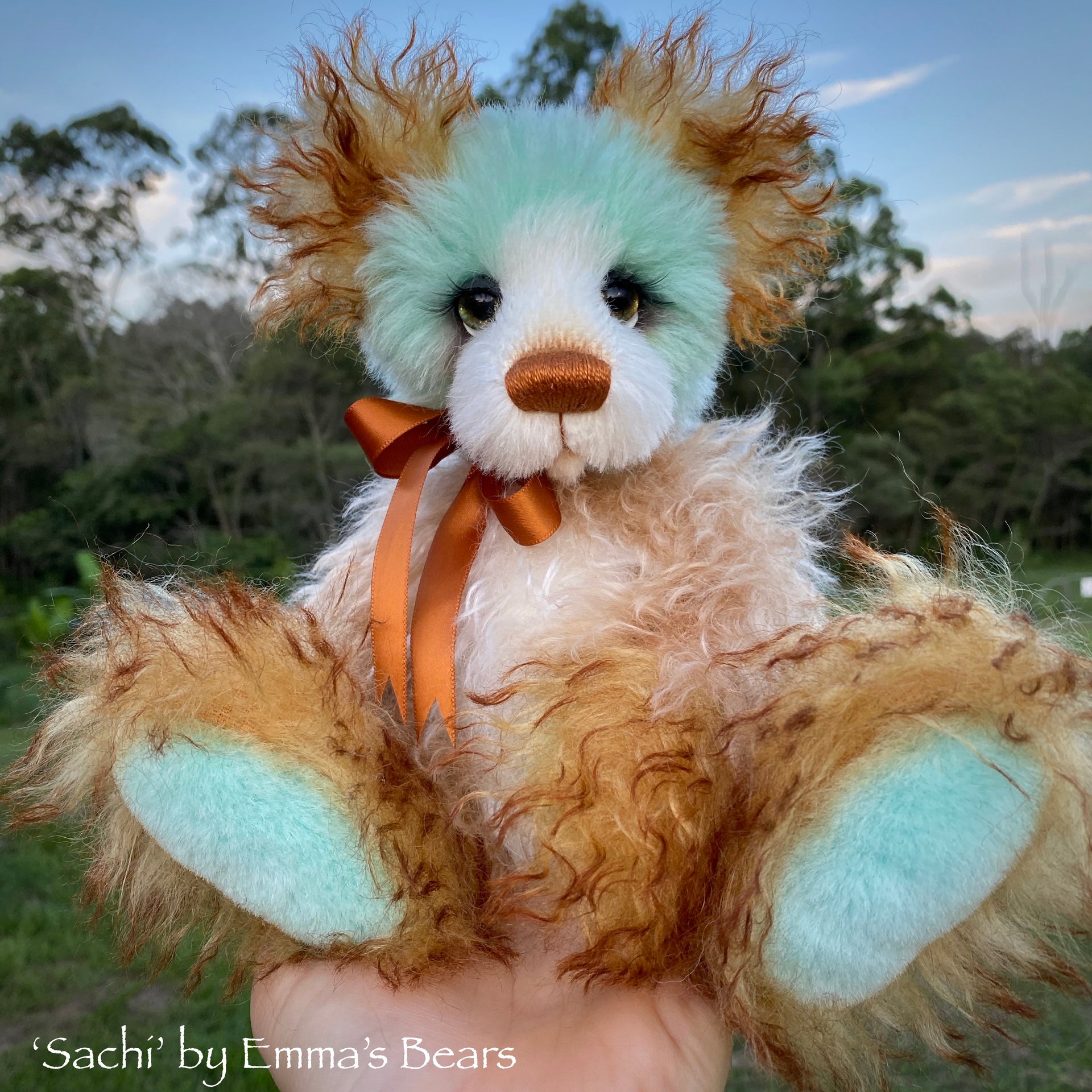 Sachi - 10" Hand Dyed Mohair and Alpaca Artist Bear by Emma's Bears - OOAK