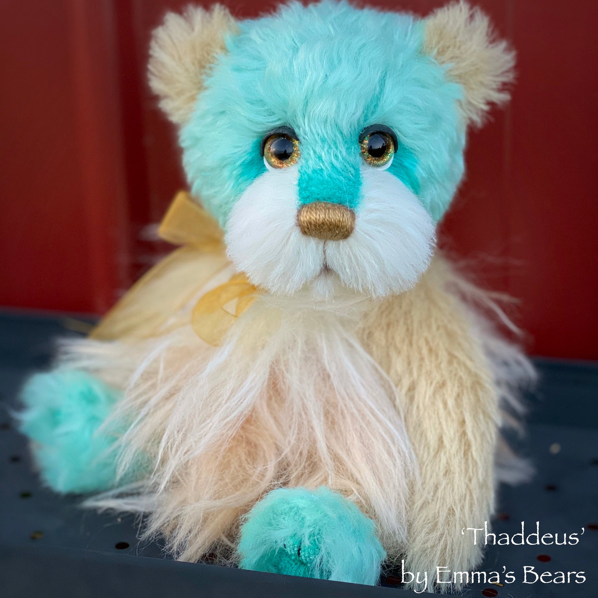 Thaddeus - 8" Hand Dyed Mohair, Alpaca and Viscose Artist Bear by Emma's Bears - OOAK