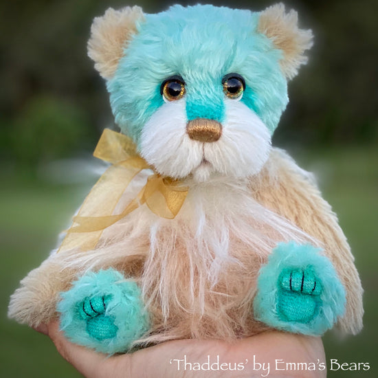 Thaddeus - 8" Hand Dyed Mohair, Alpaca and Viscose Artist Bear by Emma's Bears - OOAK