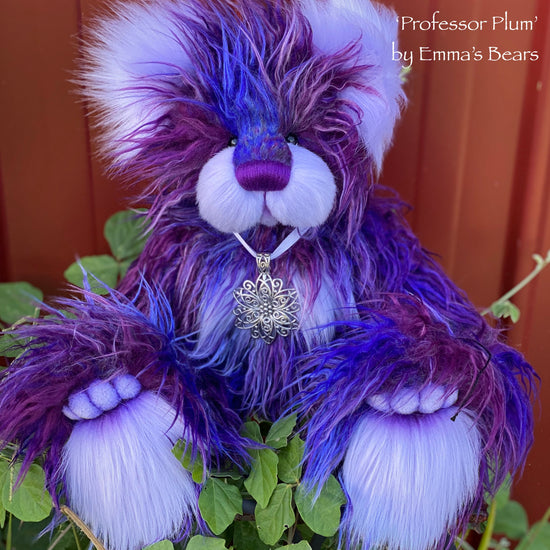 Professor Plum - 15IN faux fur bear by Emmas Bears - OOAK