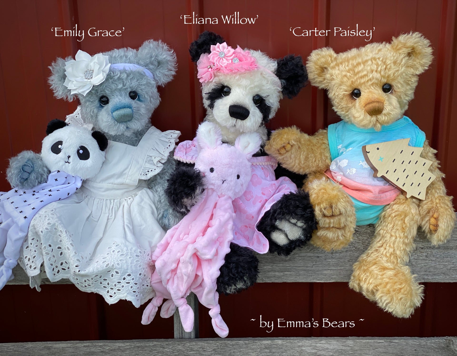 Carter Paisley - 18" Baby Artist Bear by Emma's Bears - OOAK