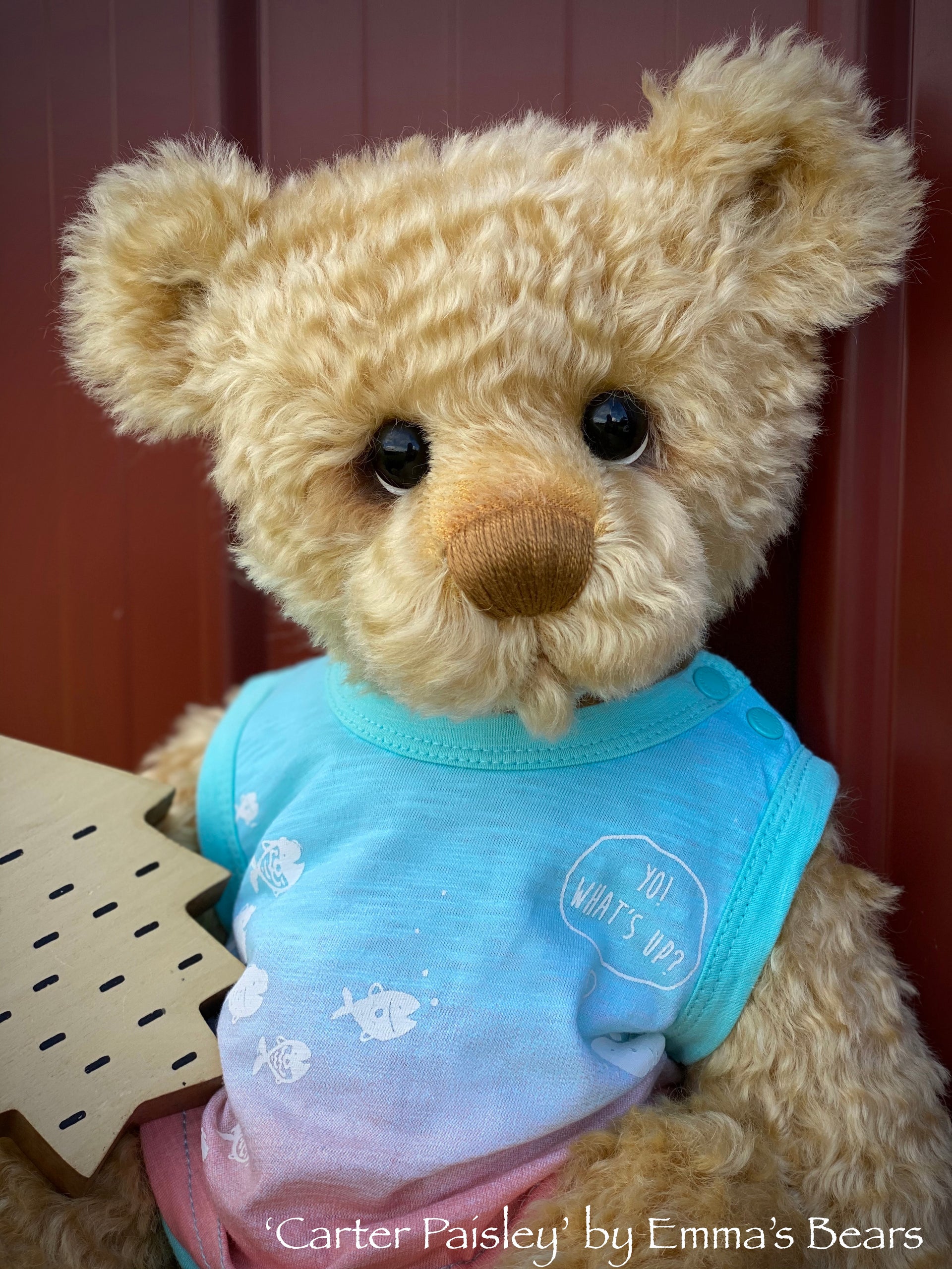 Carter Paisley - 18" Baby Artist Bear by Emma's Bears - OOAK