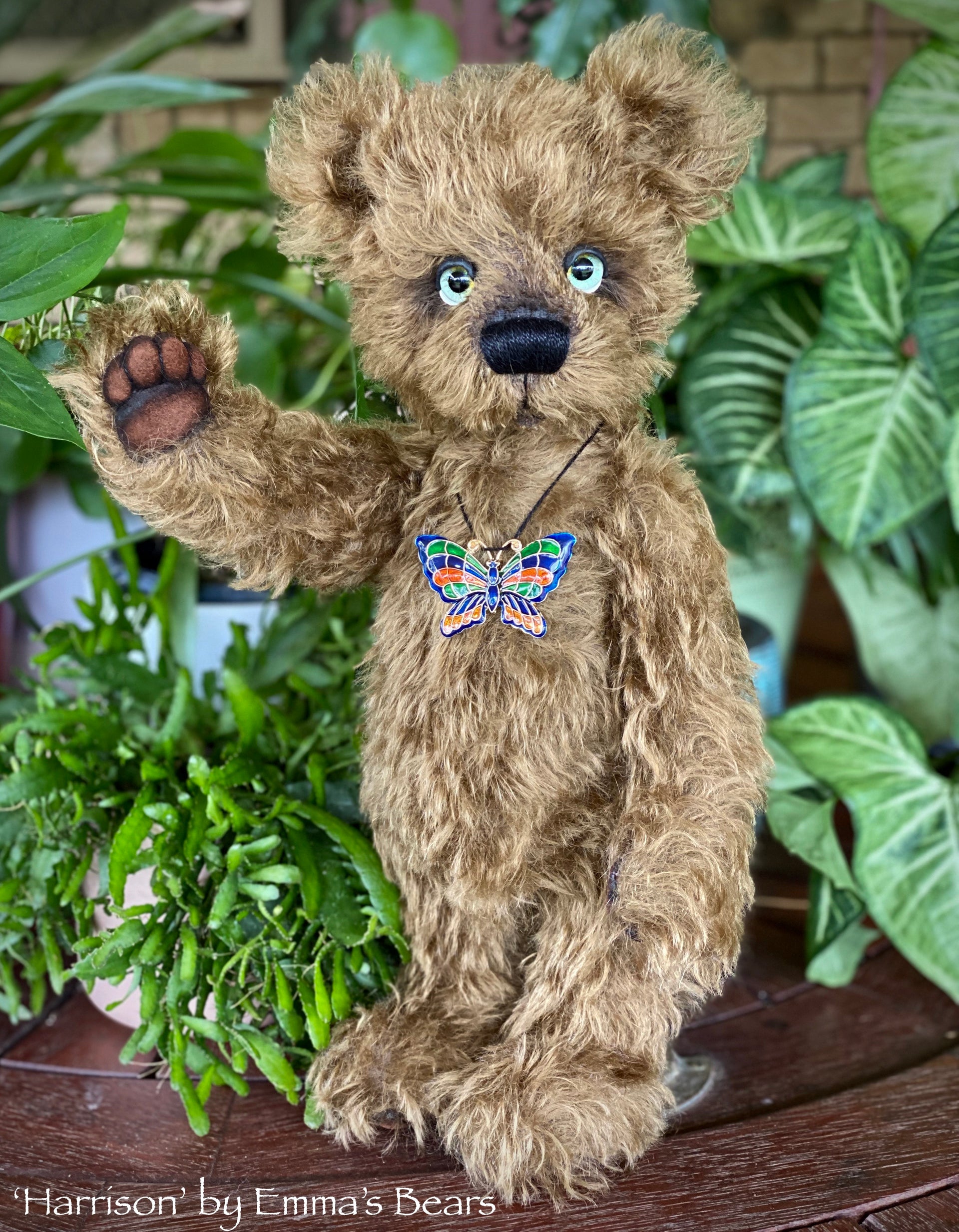 Collaboration Bear: Harrison - 13" handmade mohair artist bear- OOAK