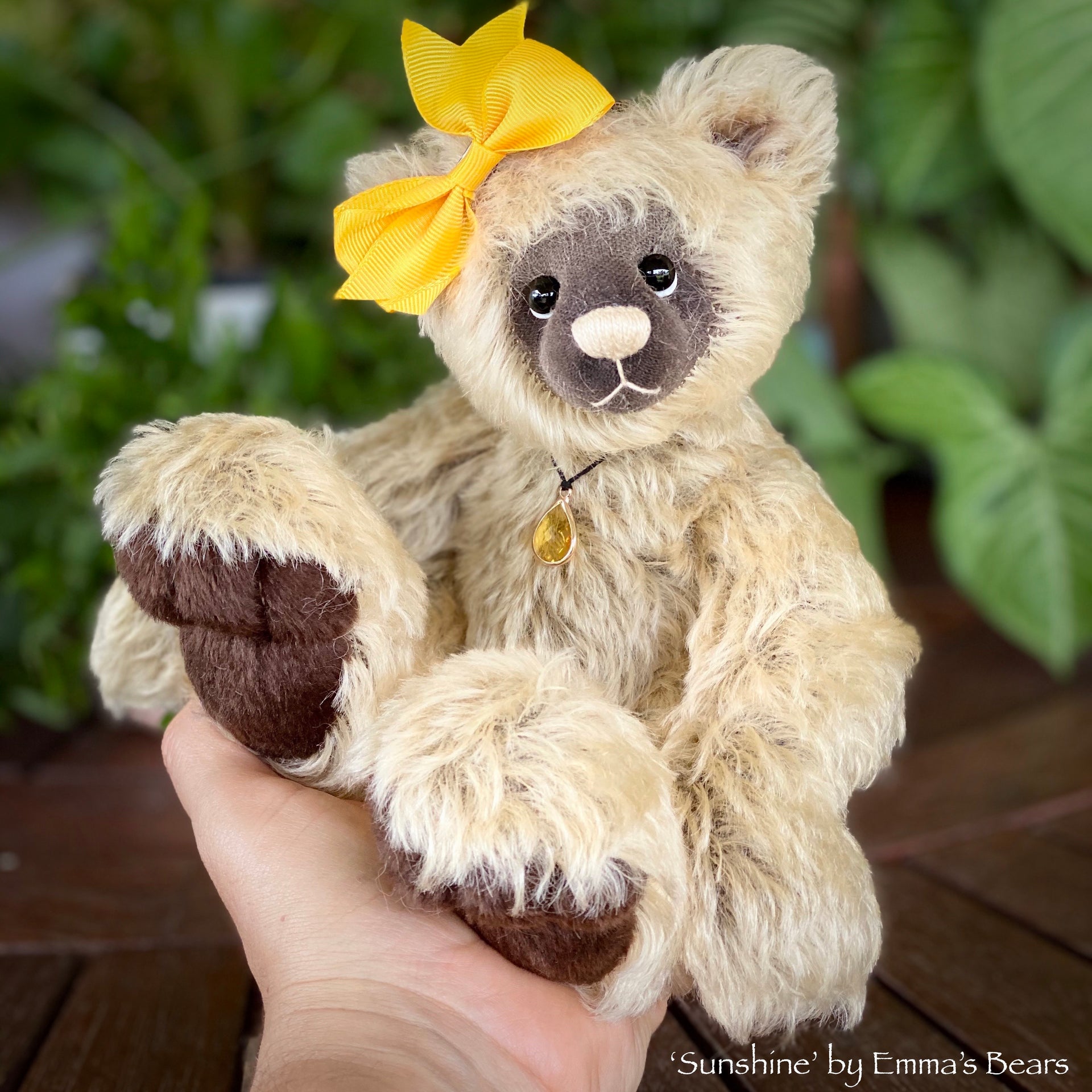 SALE Collaboration Bear: Sunshine - 9" handmade mohair artist bear- OOAK