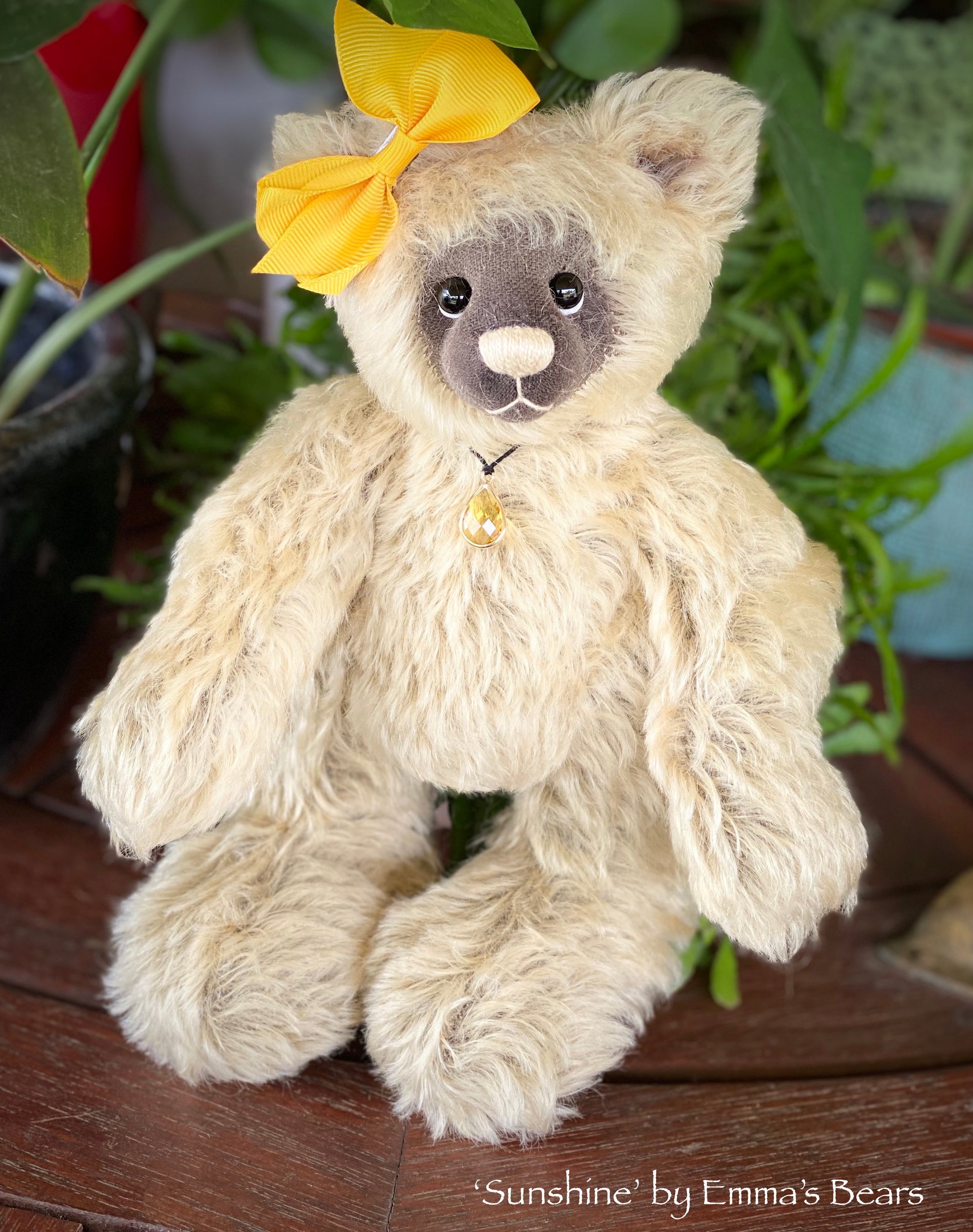 SALE Collaboration Bear: Sunshine - 9" handmade mohair artist bear- OOAK