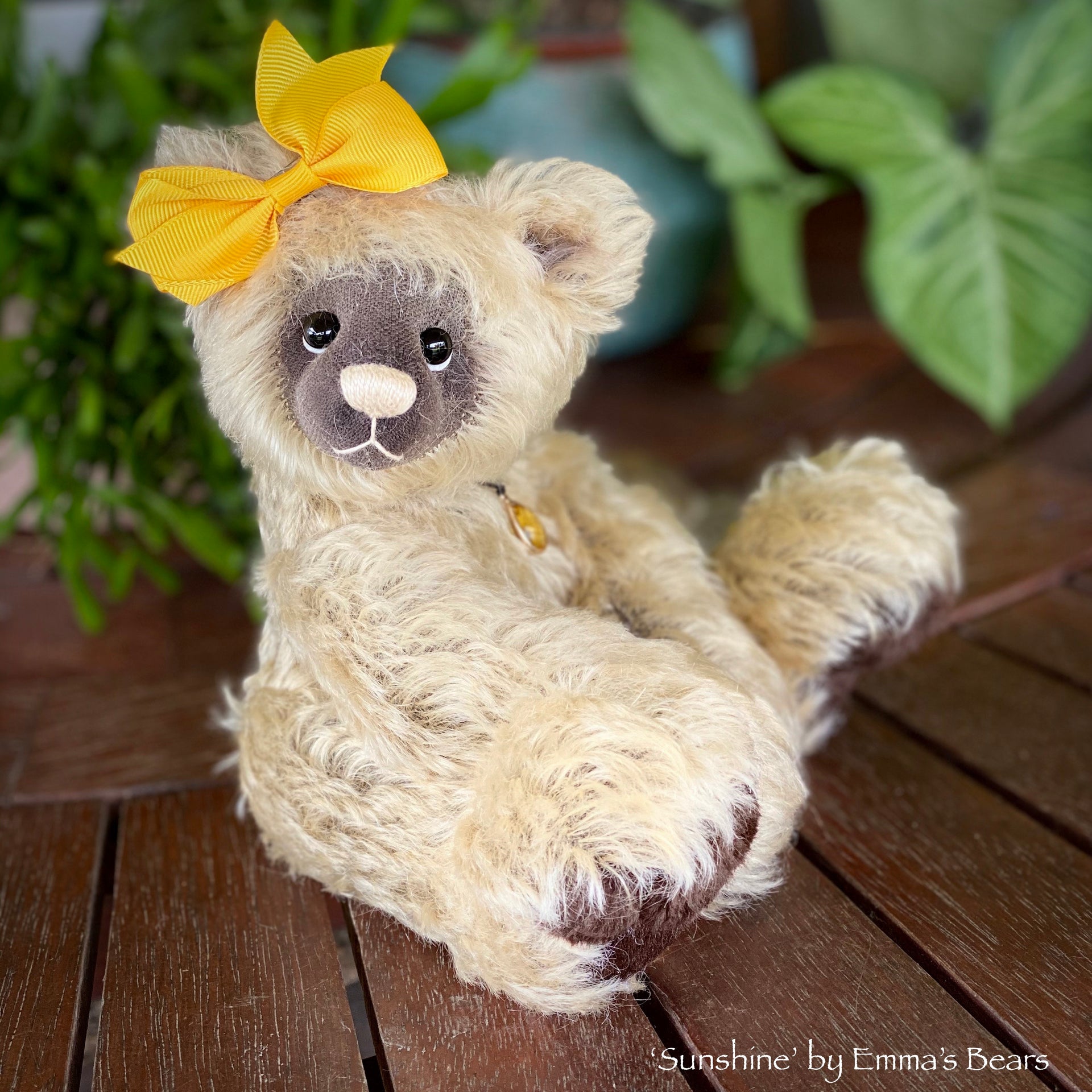 SALE Collaboration Bear: Sunshine - 9" handmade mohair artist bear- OOAK