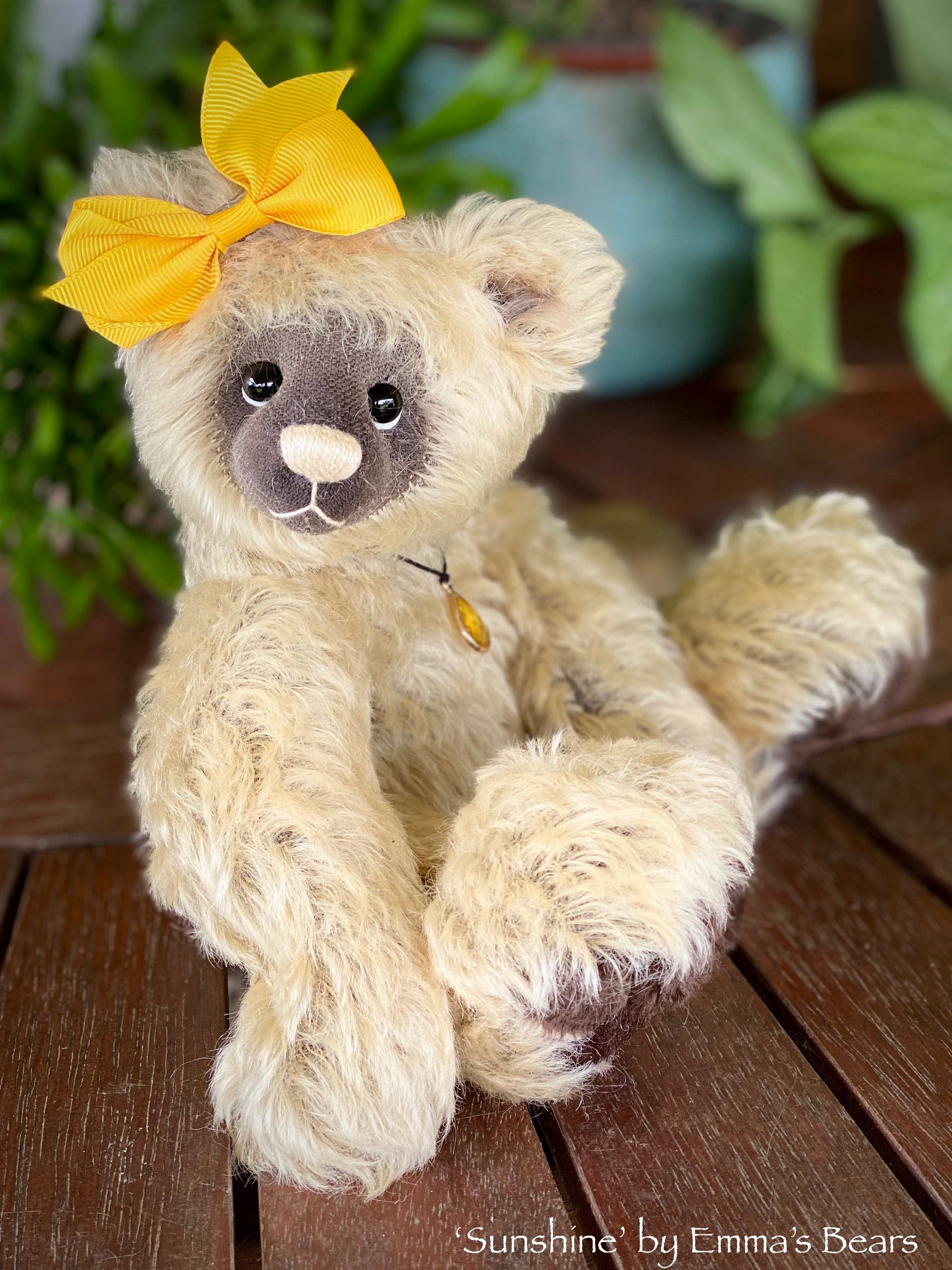 SALE Collaboration Bear: Sunshine - 9" handmade mohair artist bear- OOAK