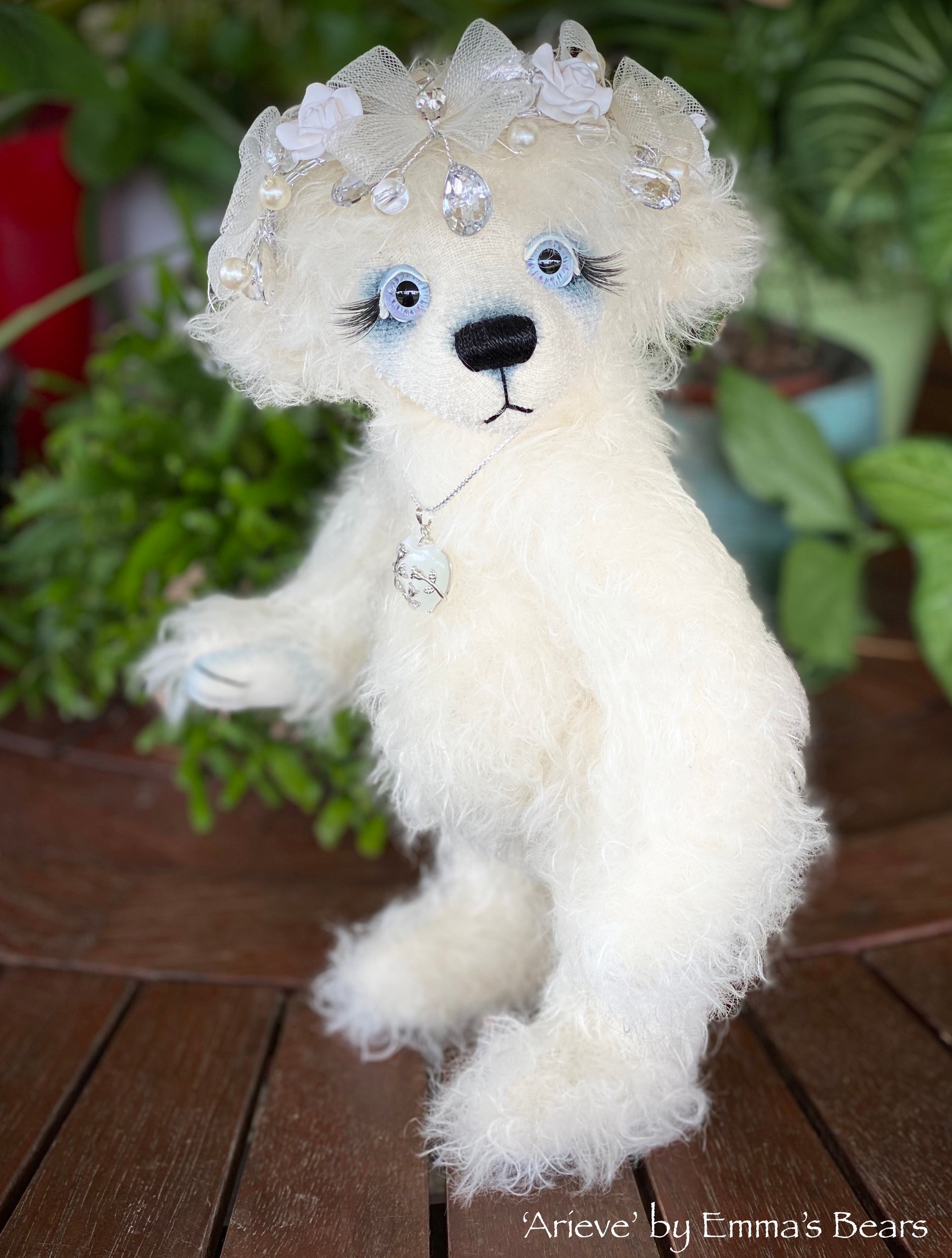 Collaboration Bear: Arieve - 11" handmade mohair artist bear- OOAK