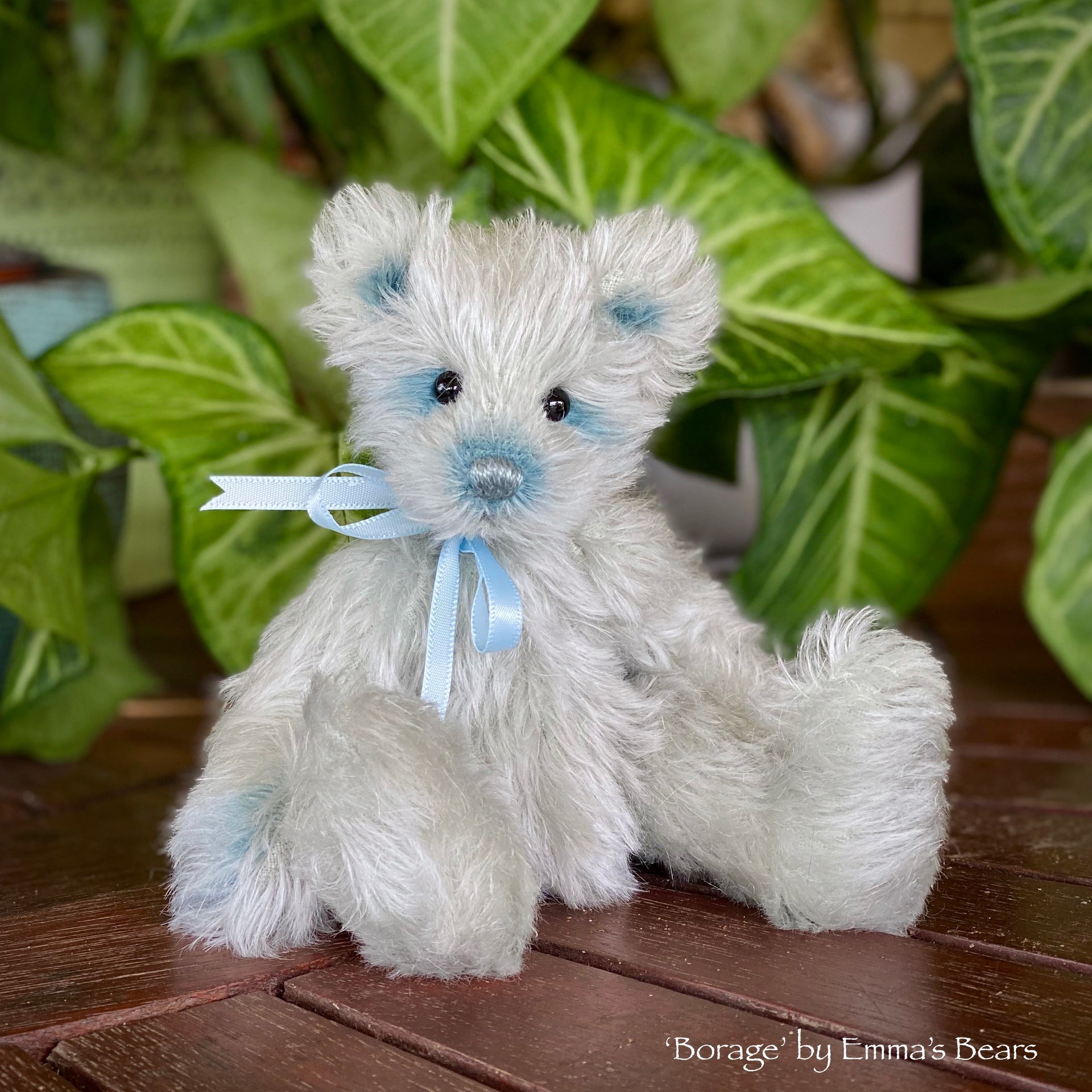 Collaboration Bear: Borage - 7" handmade mohair artist bear- OOAK