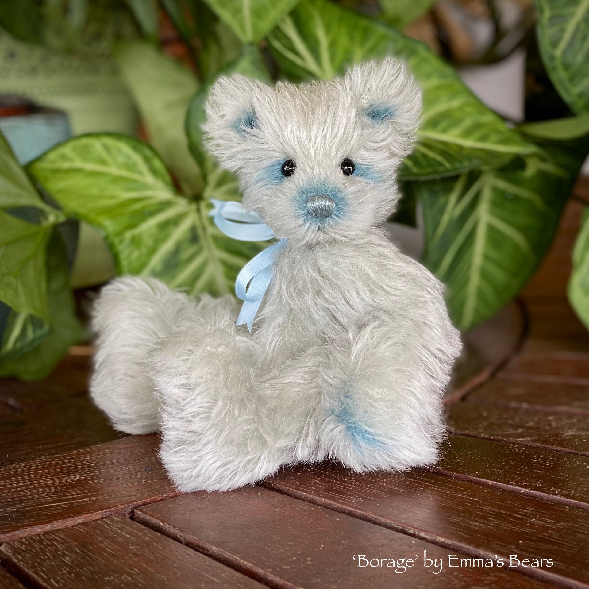 Collaboration Bear: Borage - 7" handmade mohair artist bear- OOAK