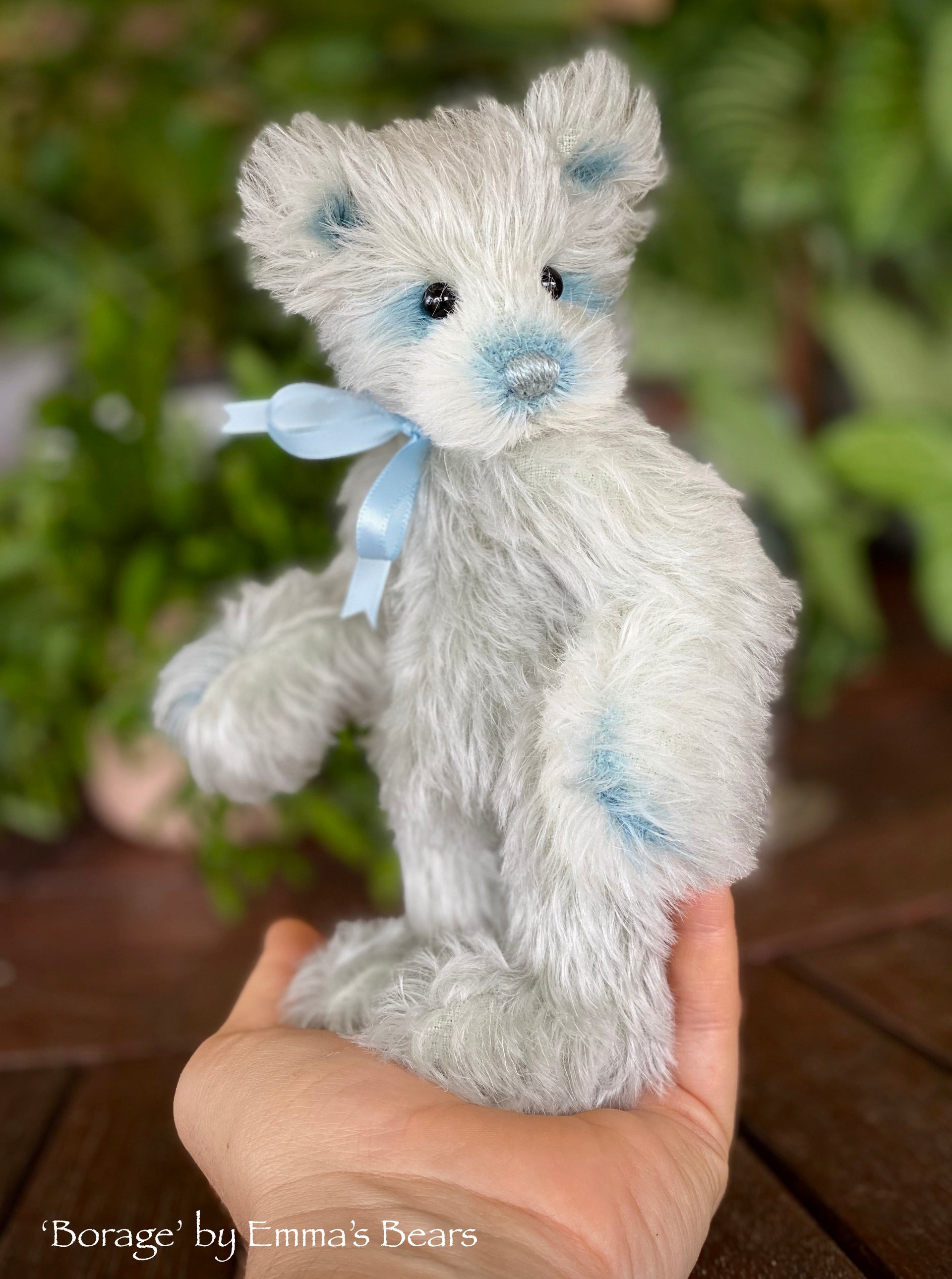 Collaboration Bear: Borage - 7" handmade mohair artist bear- OOAK