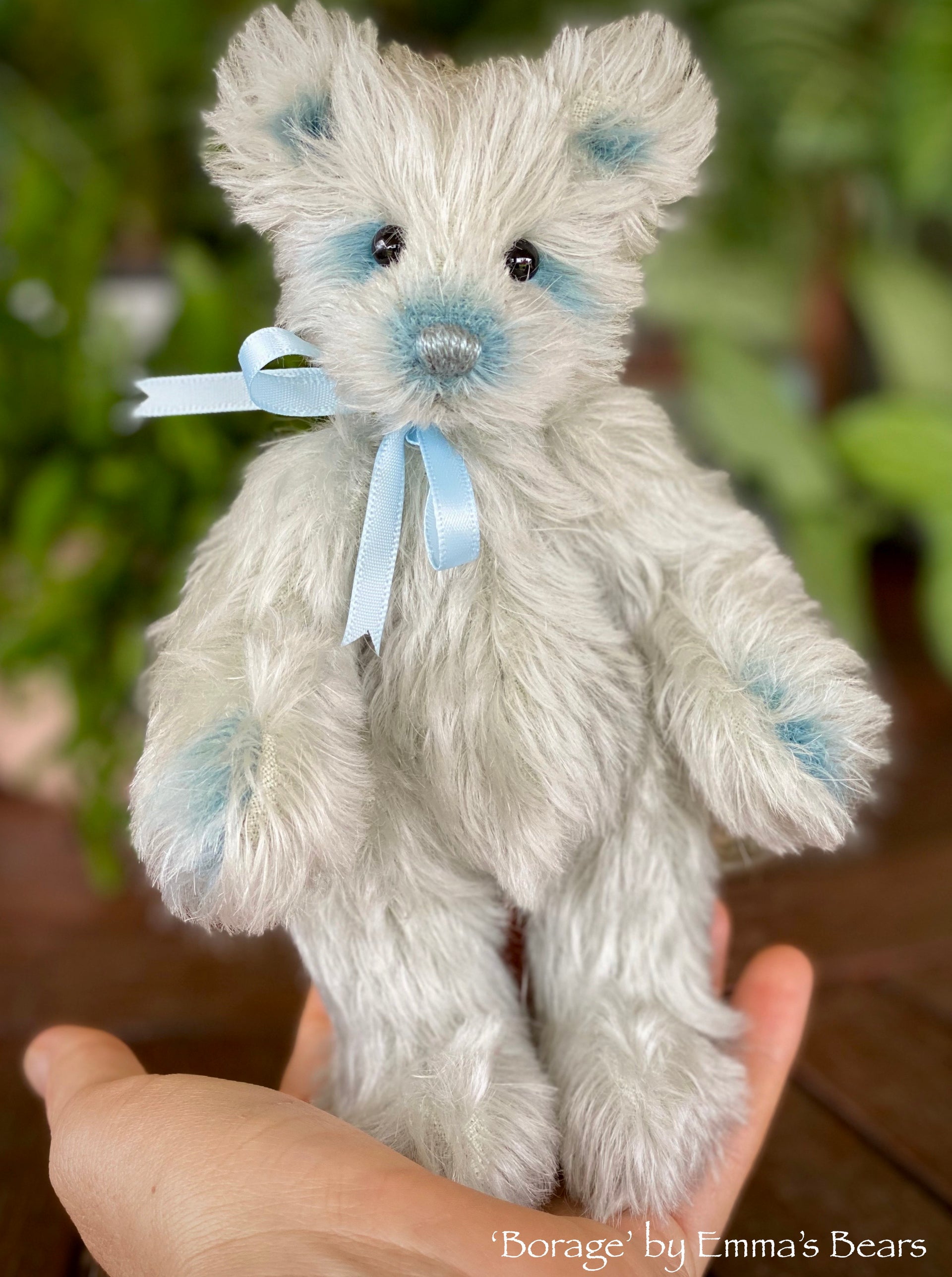 Collaboration Bear: Borage - 7" handmade mohair artist bear- OOAK