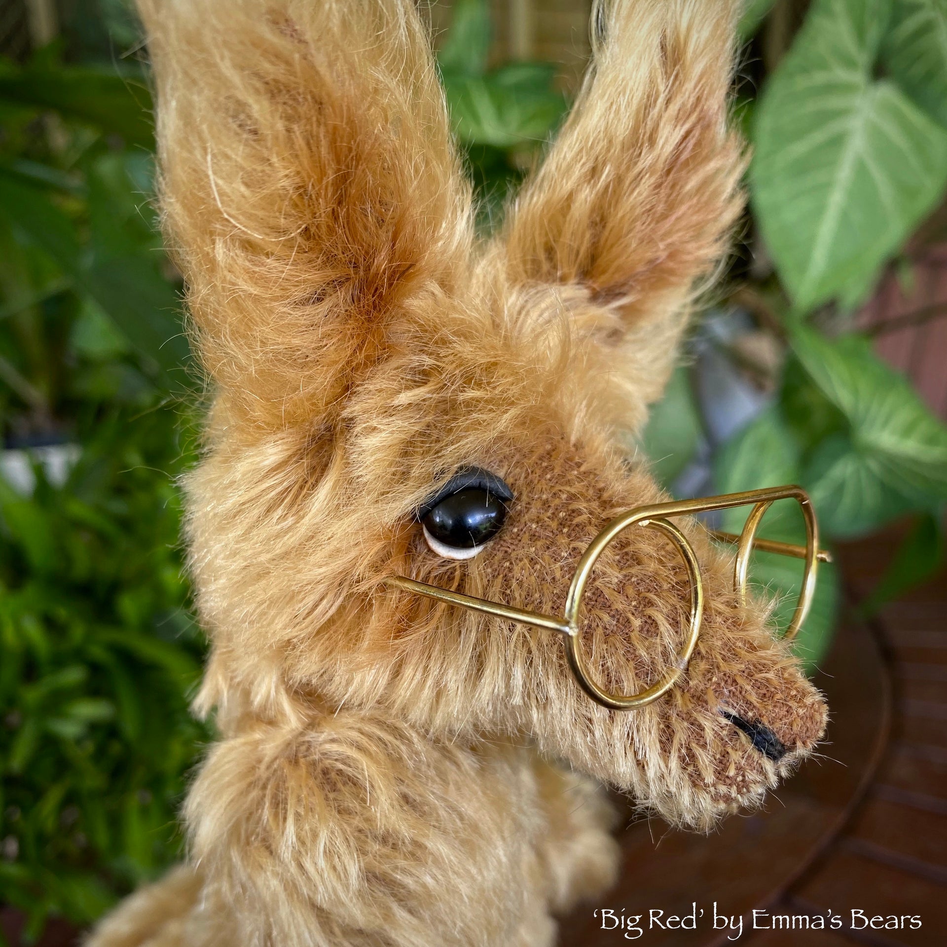 Collaboration Bear: Big Red - 11" handmade mohair artist kangaroo - OOAK