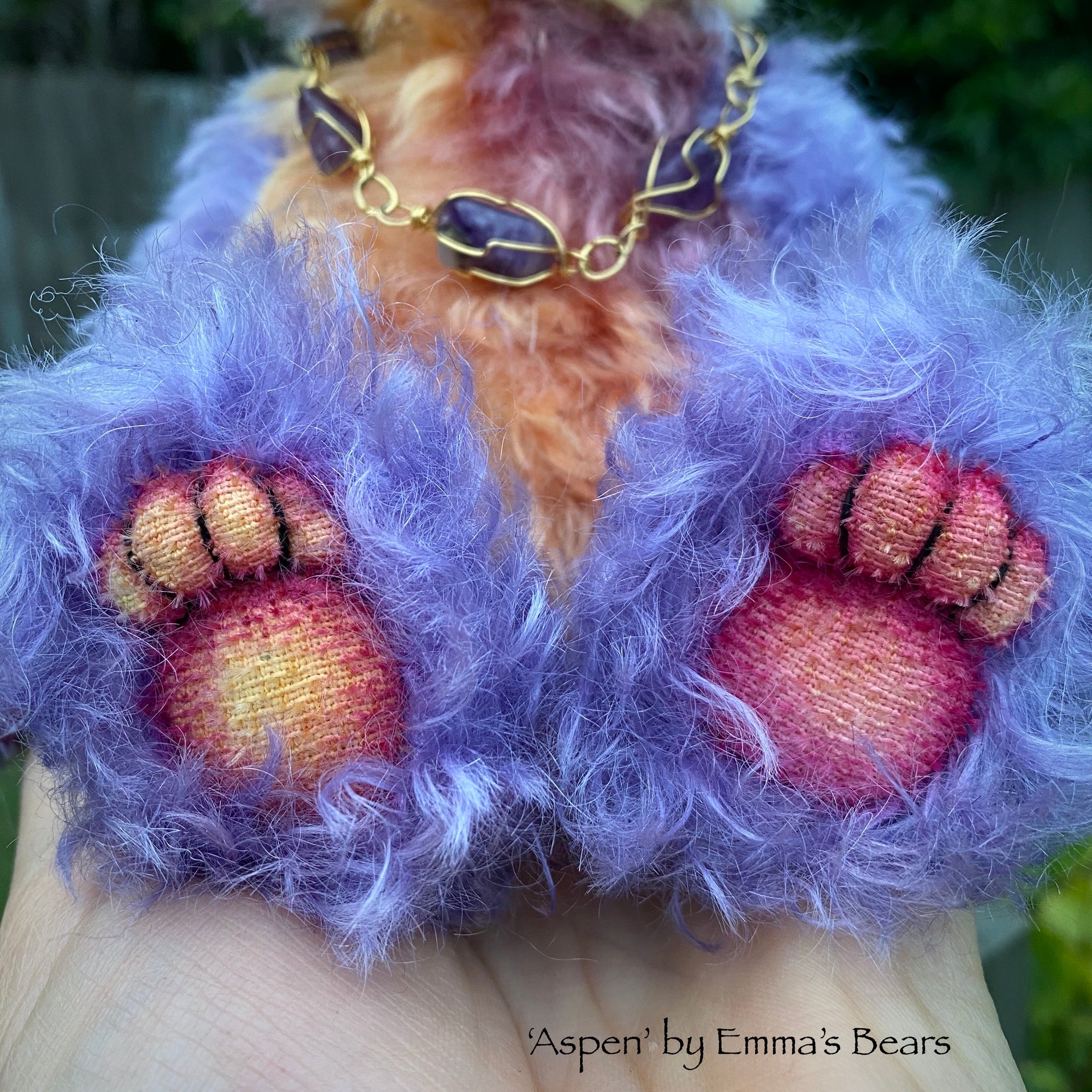 Aspen - 9" hand dyed kid mohair bear by Emmas Bears - OOAK