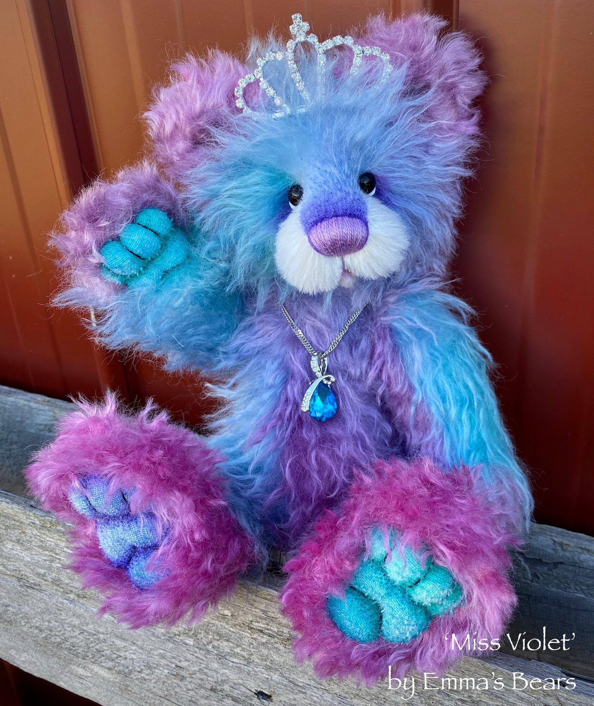Miss Violet - 12" Mohair and Alpaca Artist Bear by Emma's Bears - OOAK