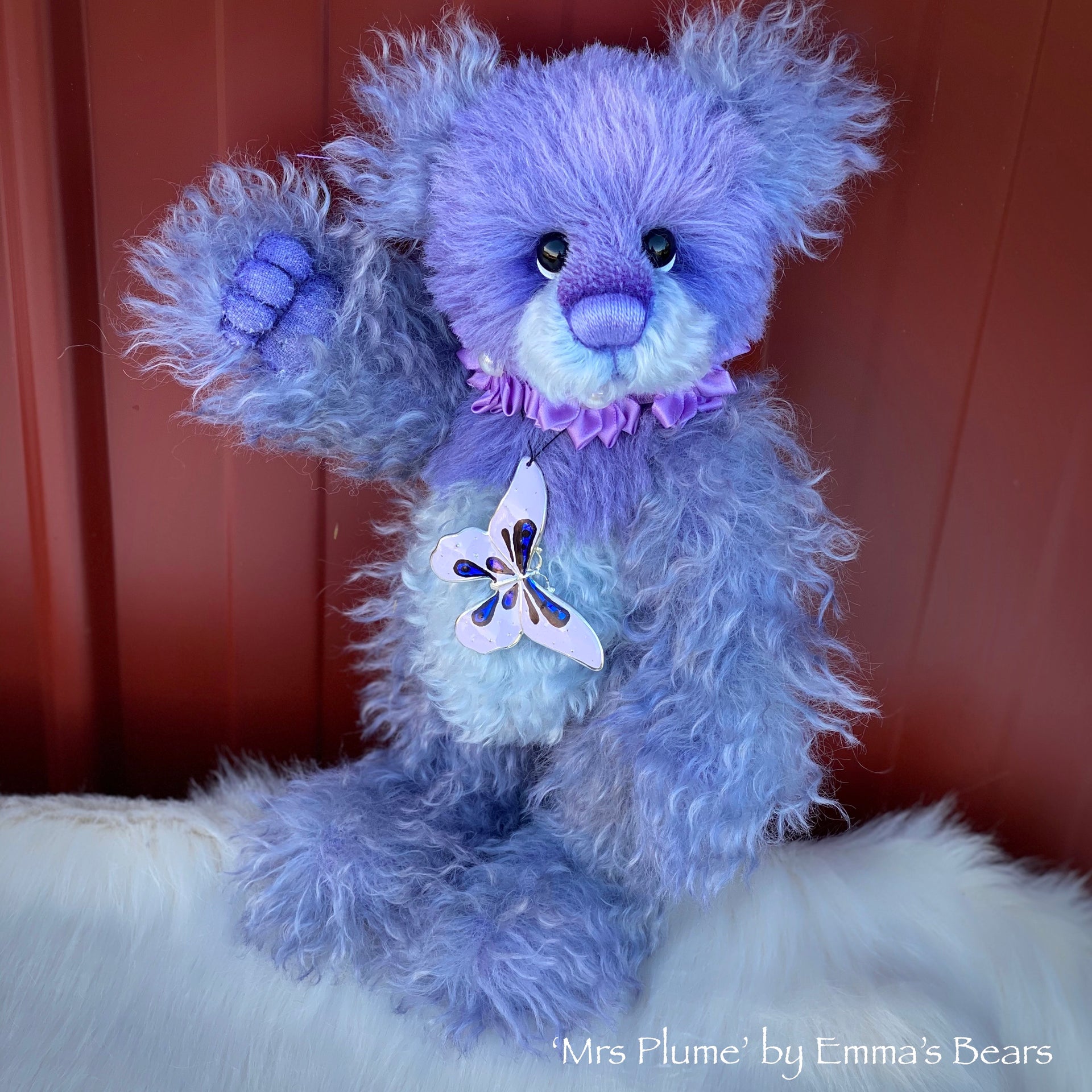 Mrs Plume - 12" Mohair and Alpaca Artist Bear by Emma's Bears - OOAK