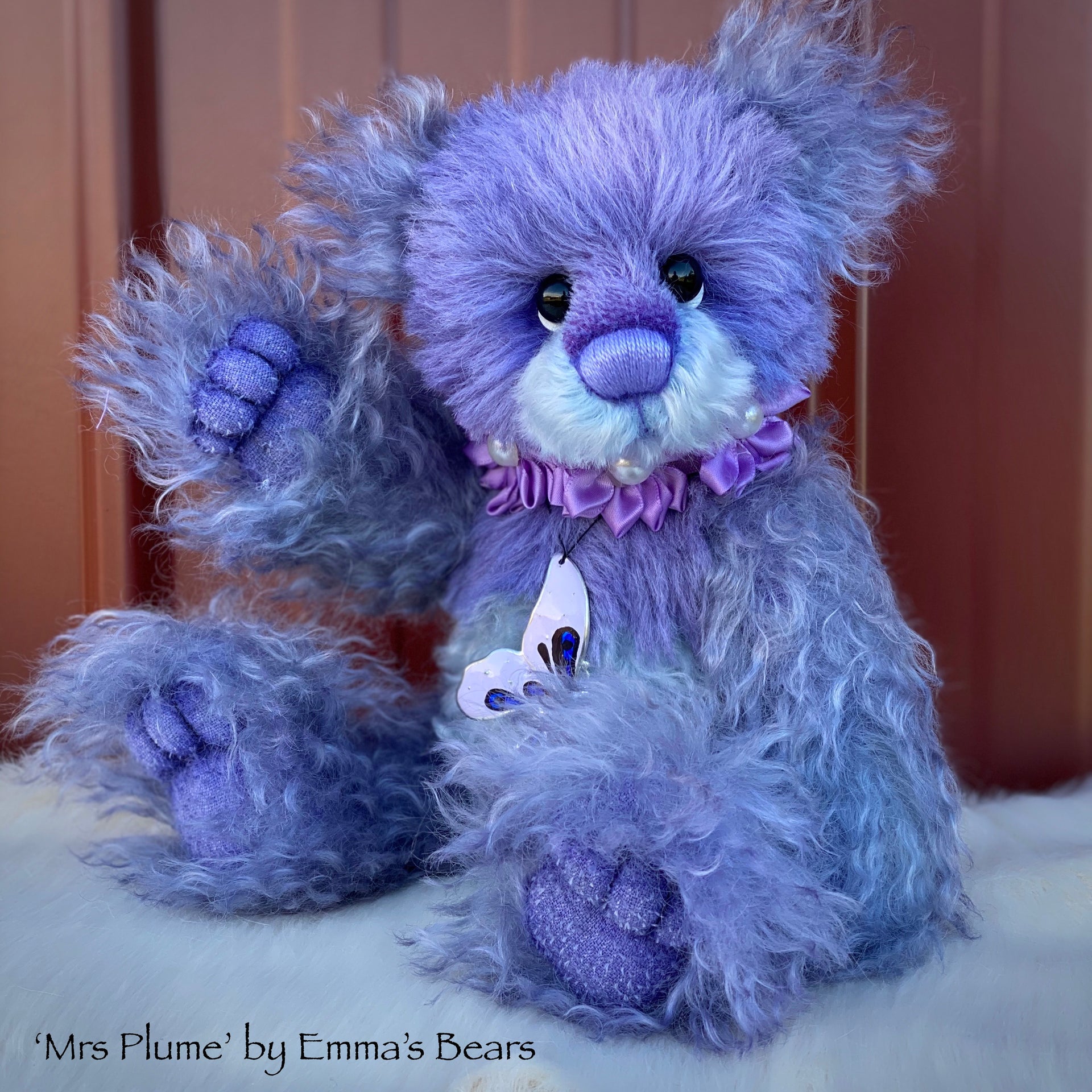 Mrs Plume - 12" Mohair and Alpaca Artist Bear by Emma's Bears - OOAK