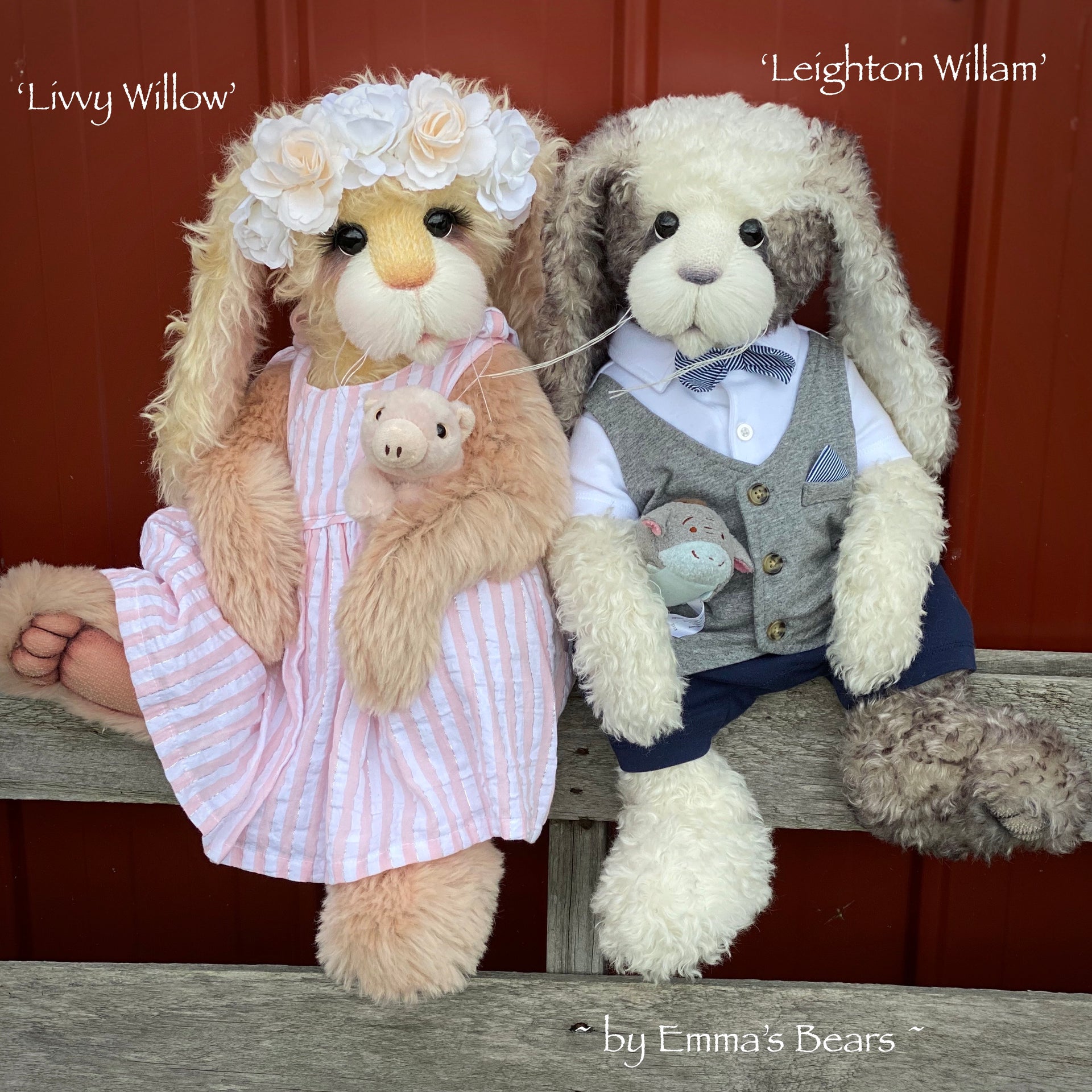 Leighton Willam - 21" Mohair and Alpaca Toddler Artist BUNNY by Emma's Bears - OOAK