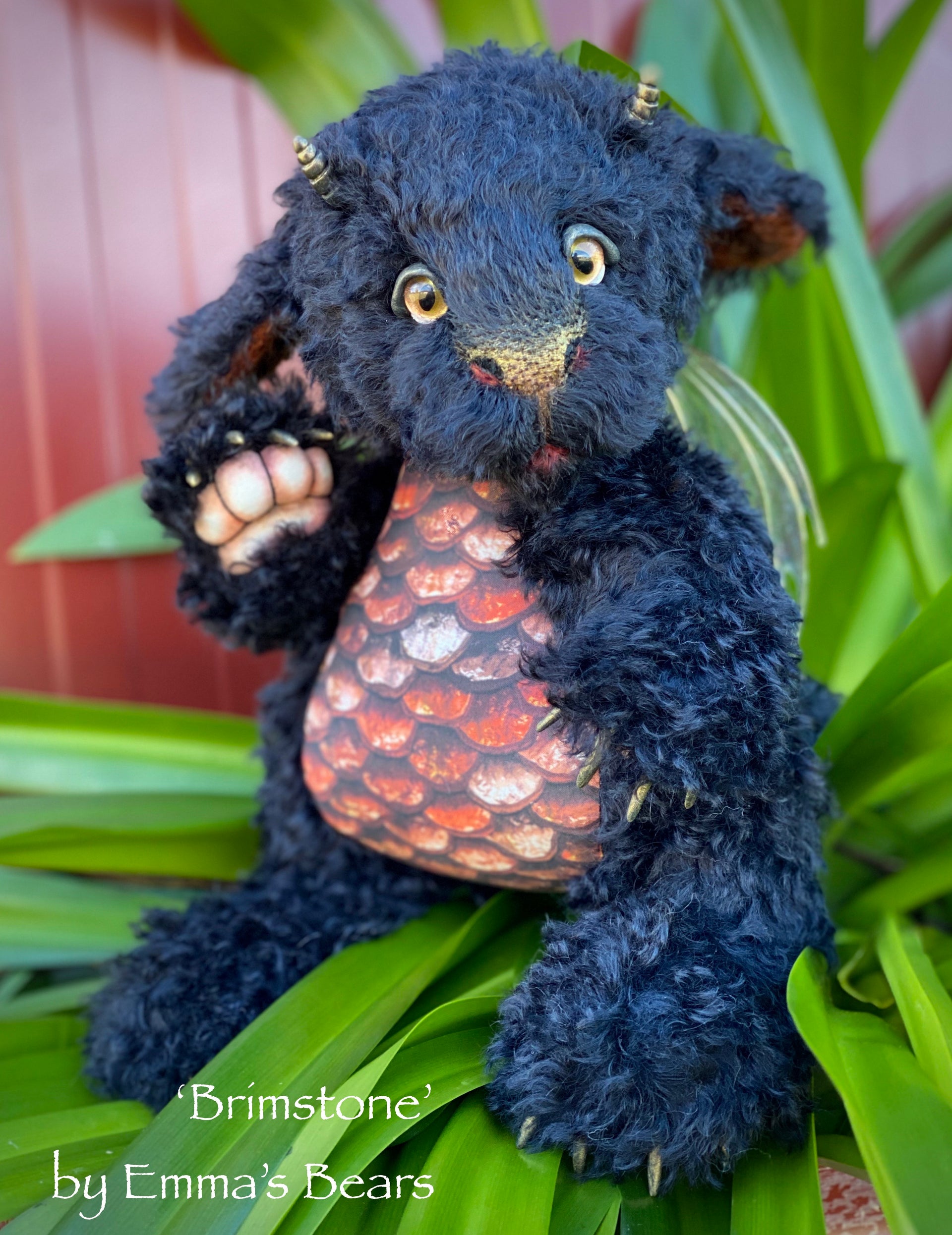 Brimstone - 15" kid mohair Artist Baby Dragon by Emmas Bears - OOAK