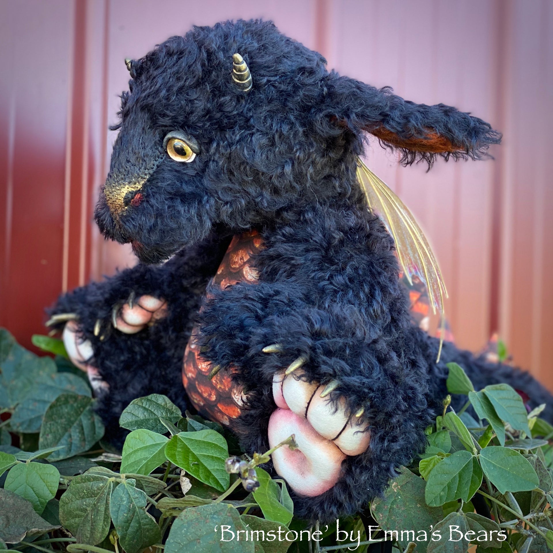 Brimstone - 15" kid mohair Artist Baby Dragon by Emmas Bears - OOAK