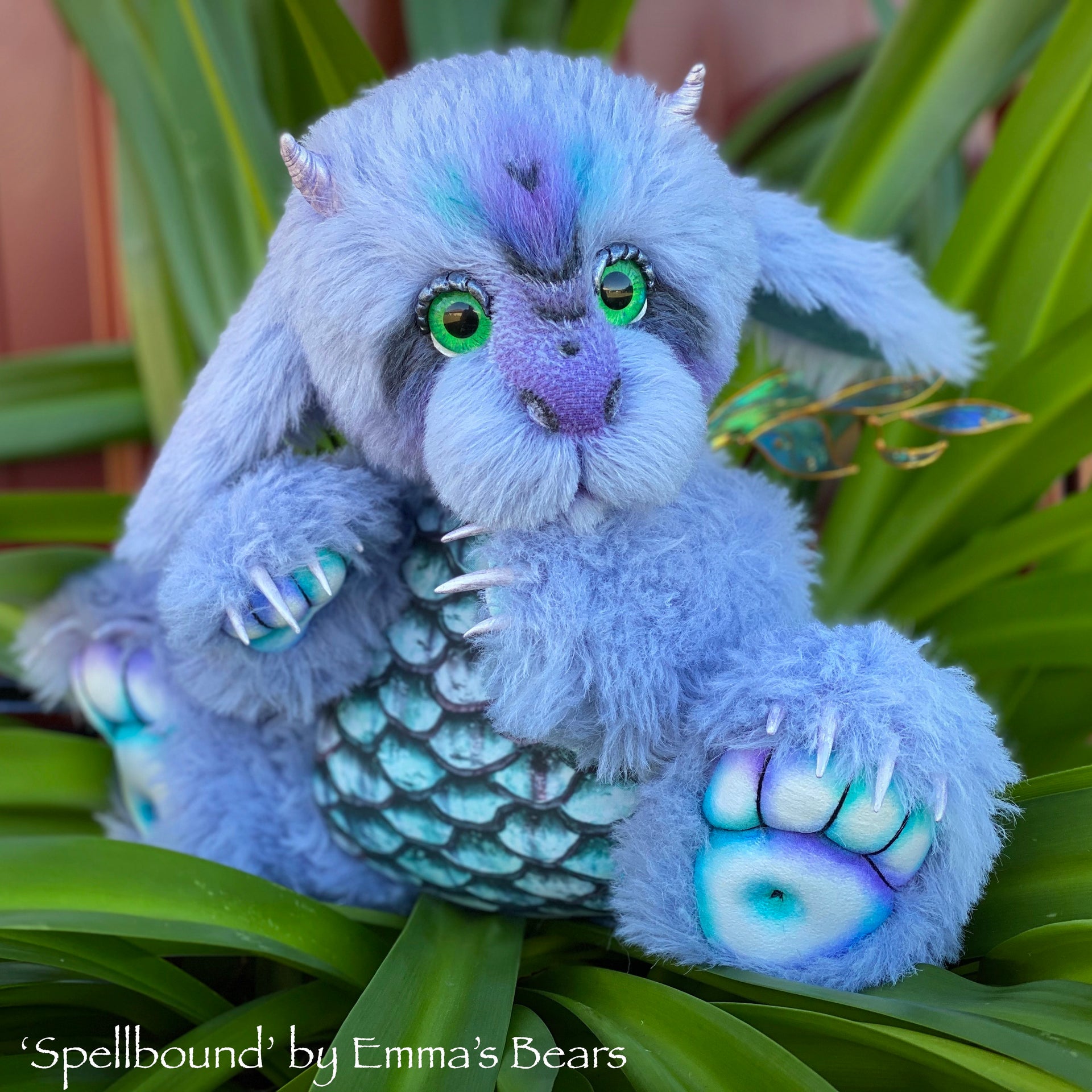 Spellbound - 15" hand dyed Artist Baby Dragon by Emmas Bears - OOAK